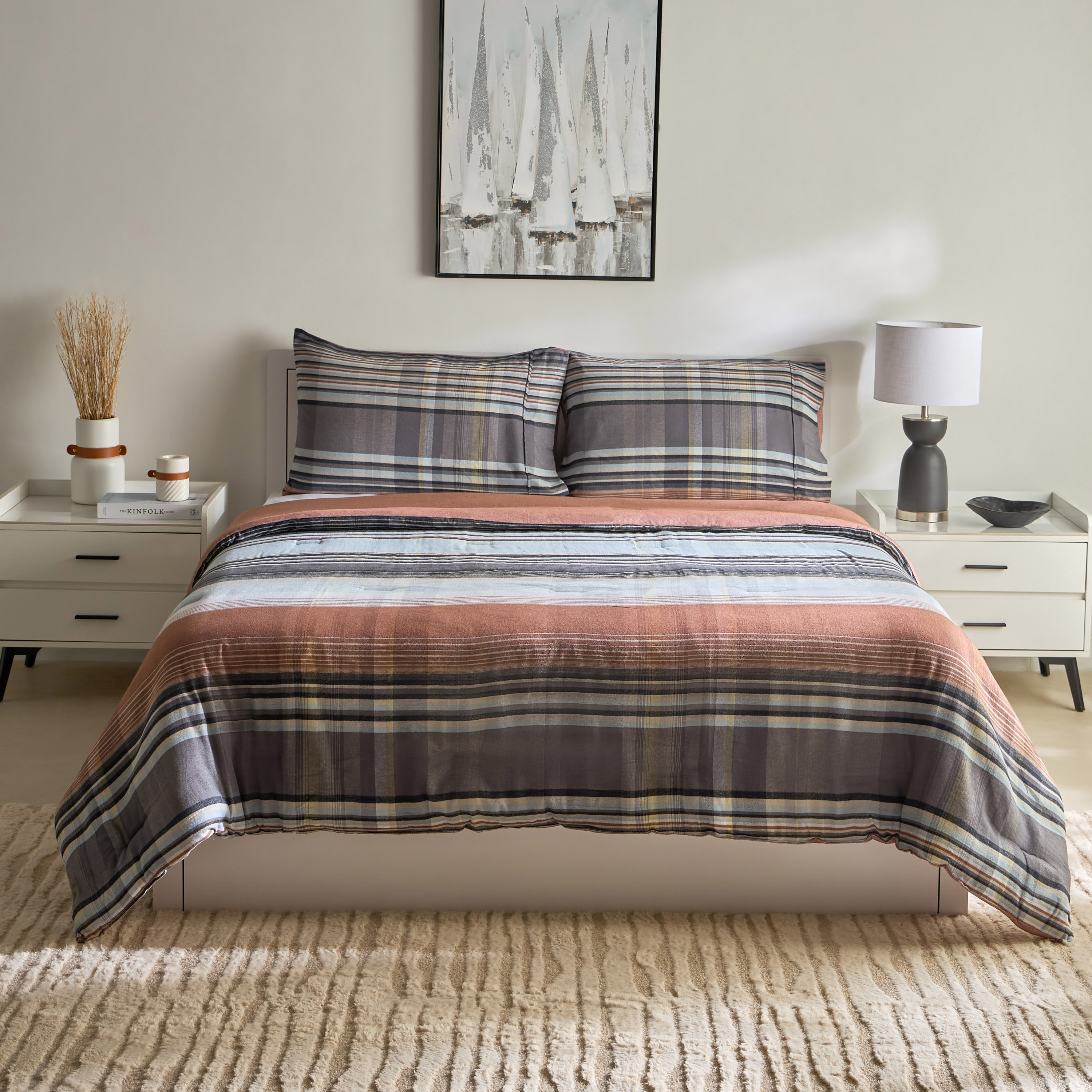Snug Harbor 3-Piece Cotton Flannel King Comforter Set - 220x240 cm-hbxhomeware-hbxbedroom-image-3