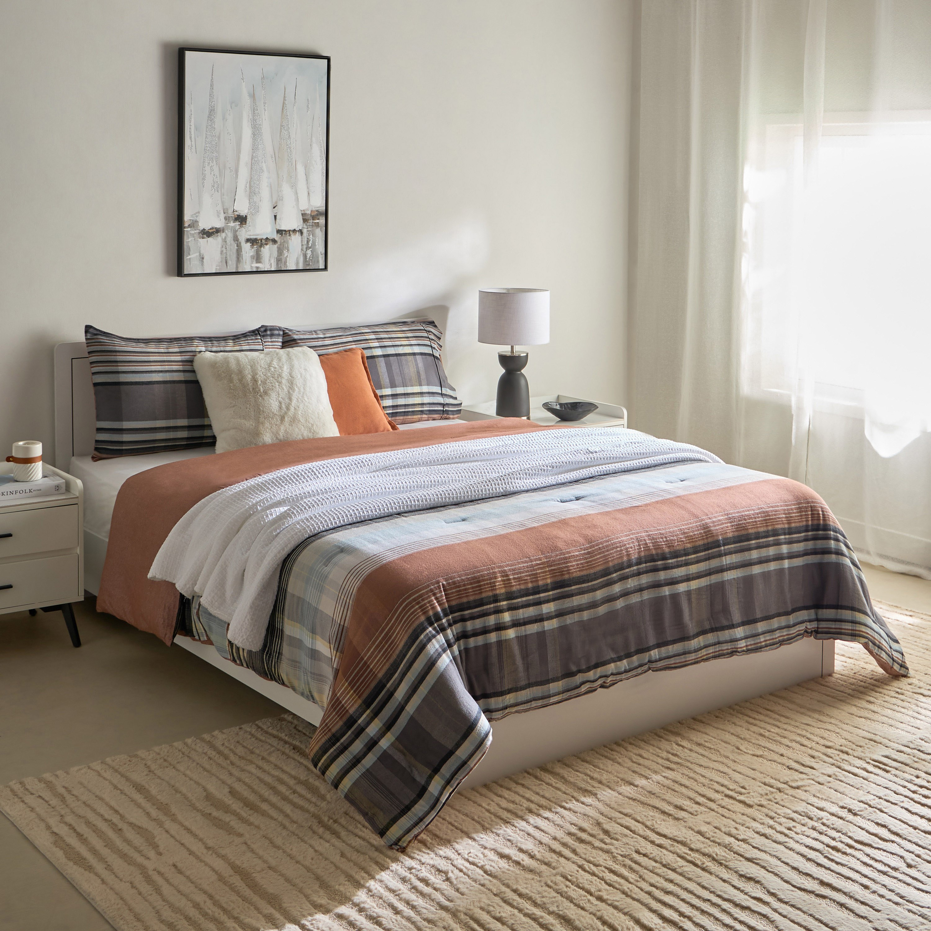 Snug Harbor 3-Piece Cotton Flannel King Comforter Set - 220x240 cm-hbxhomeware-hbxbedroom-image-5
