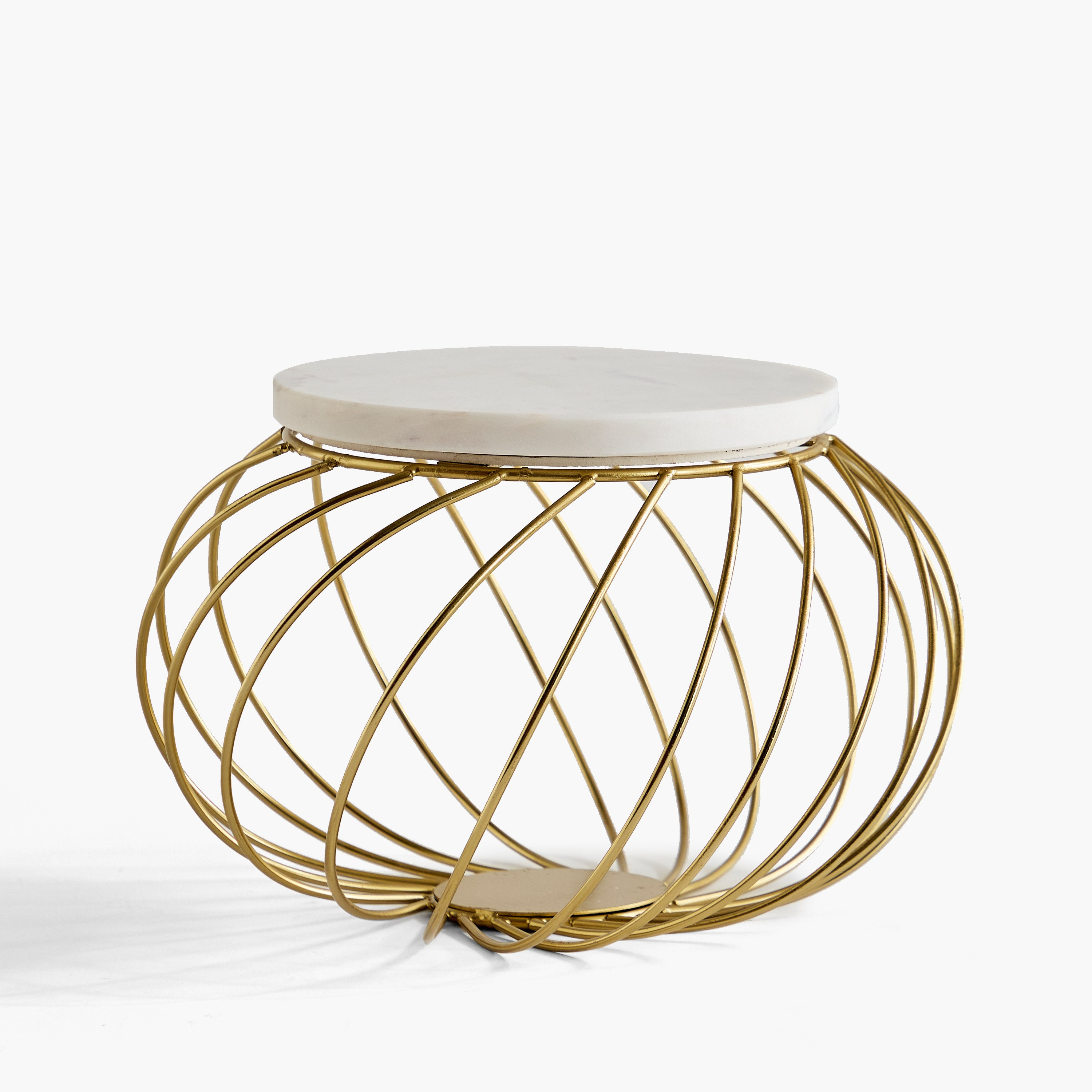 حامل كيك رخام مع حامل معدن من ويلو - 30x30x19.5 سم-hbxdecorandfurnishings-tabletop-serveware-image-5