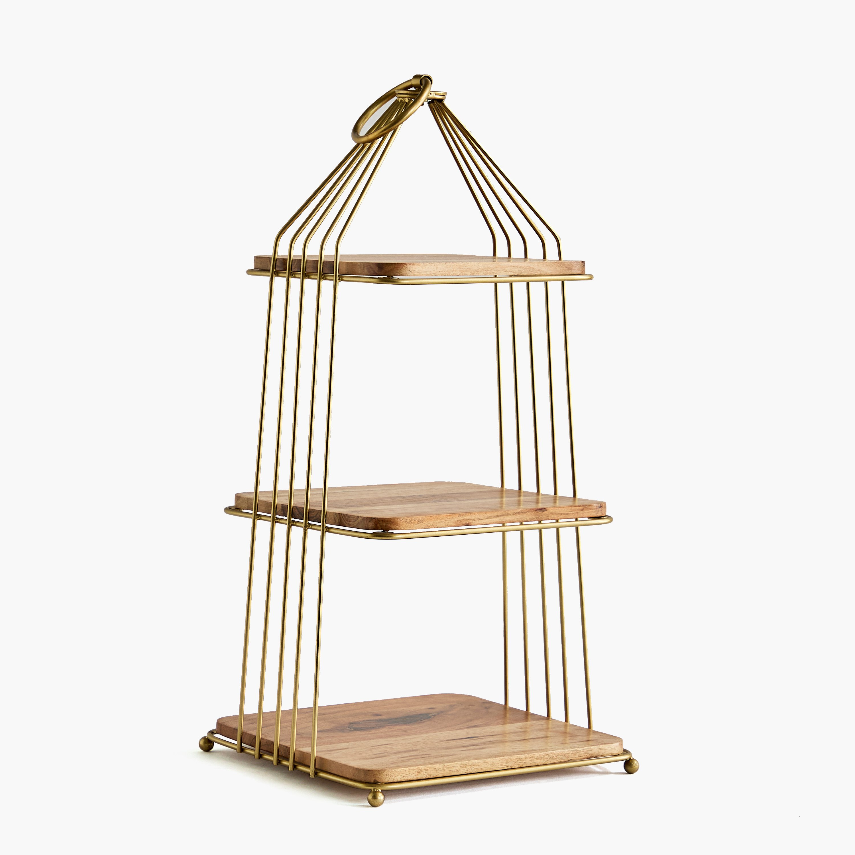 حامل كيك خشب 3 طبقات مع معدن من نورديك - 26x26x55 سم-hbxdecorandfurnishings-tabletop-serveware-image-5