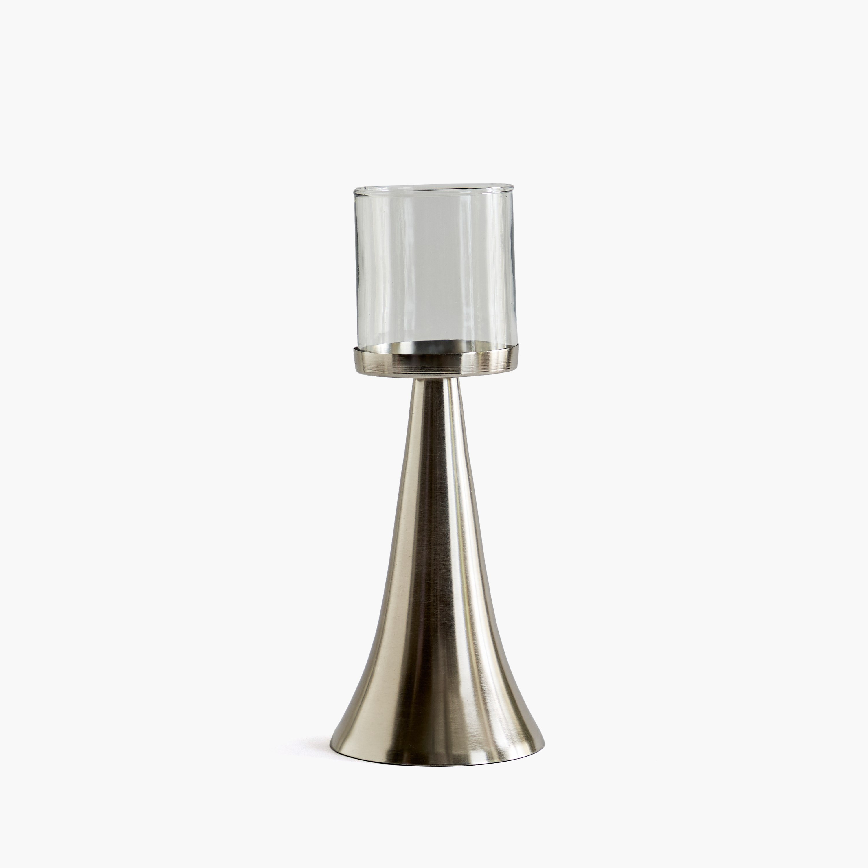 حامل شموع هوريكين زجاج بقاعدة معدن من نورديك - 12x12x30 سم-hbxlivingroom-decorandaccessories-candleholders-image-5