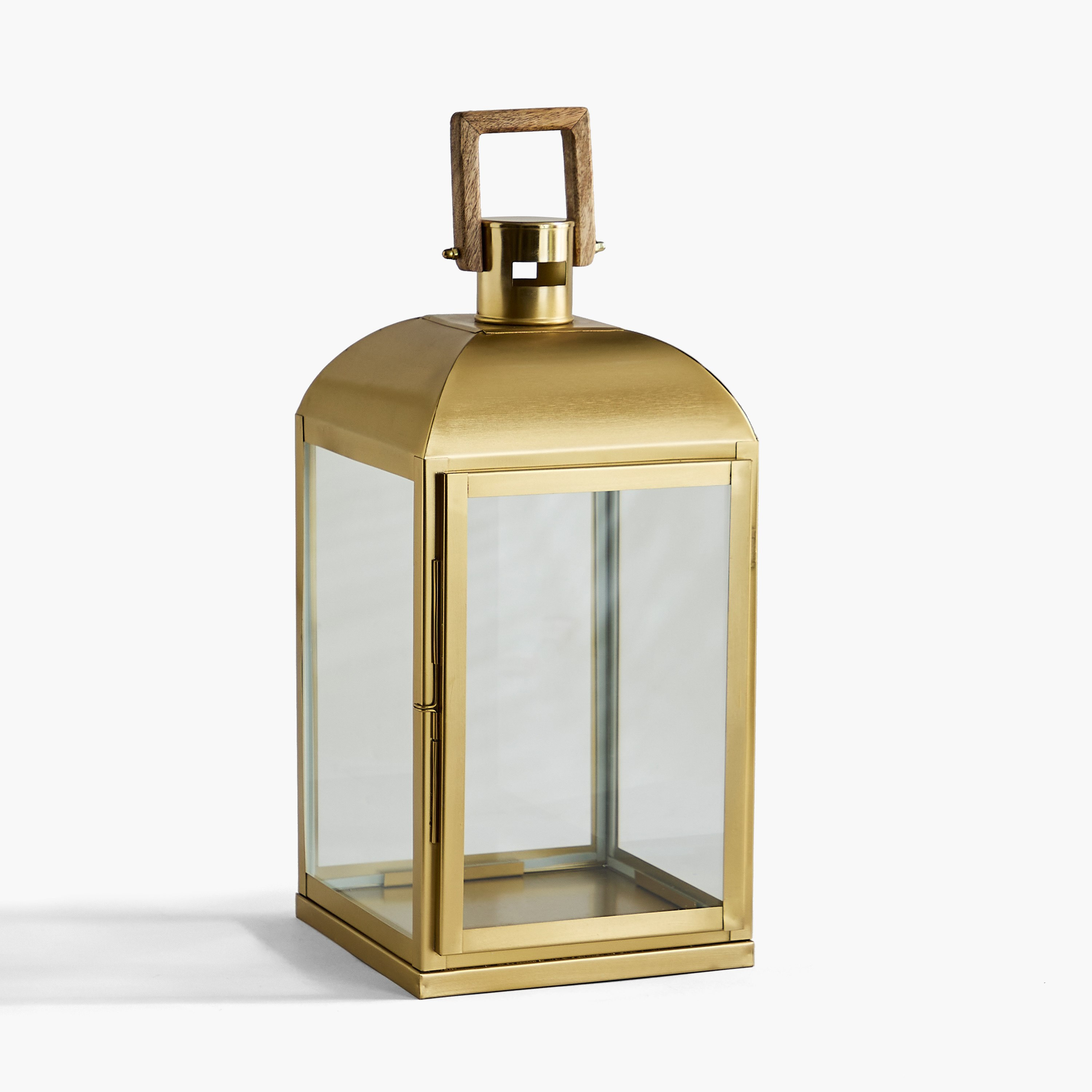 فانوس معدن بمقبض خشبي من ميلو - 23x23x48 سم-hbxdecorandfurnishings-homeaccessories-lanterns-image-5