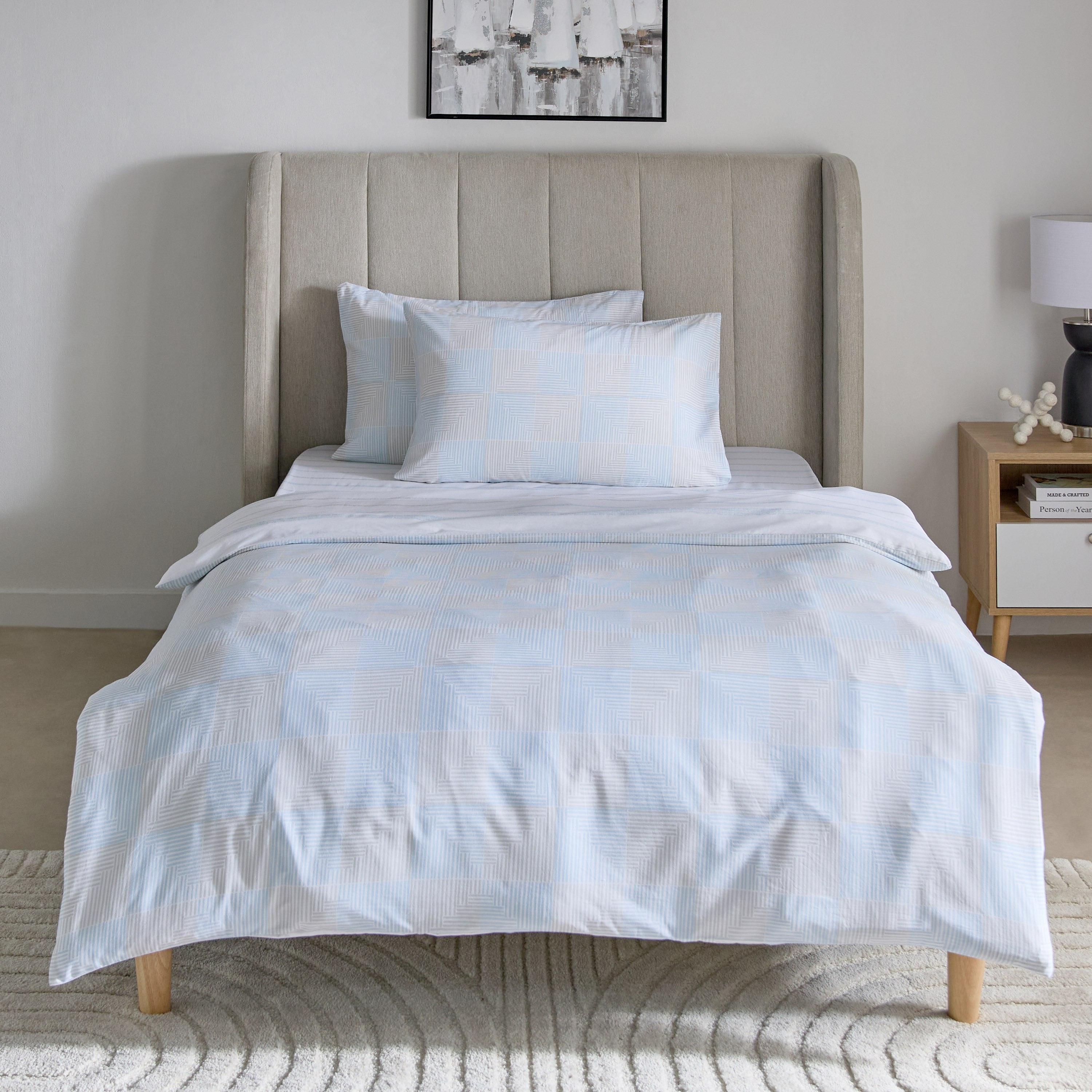 طقم غطاء لحاف مبطن توين قطن بطبعات 3 قطع جاسون من أورورا - 150x220 سم-hbxhomeware-hbxbedroom-image-3