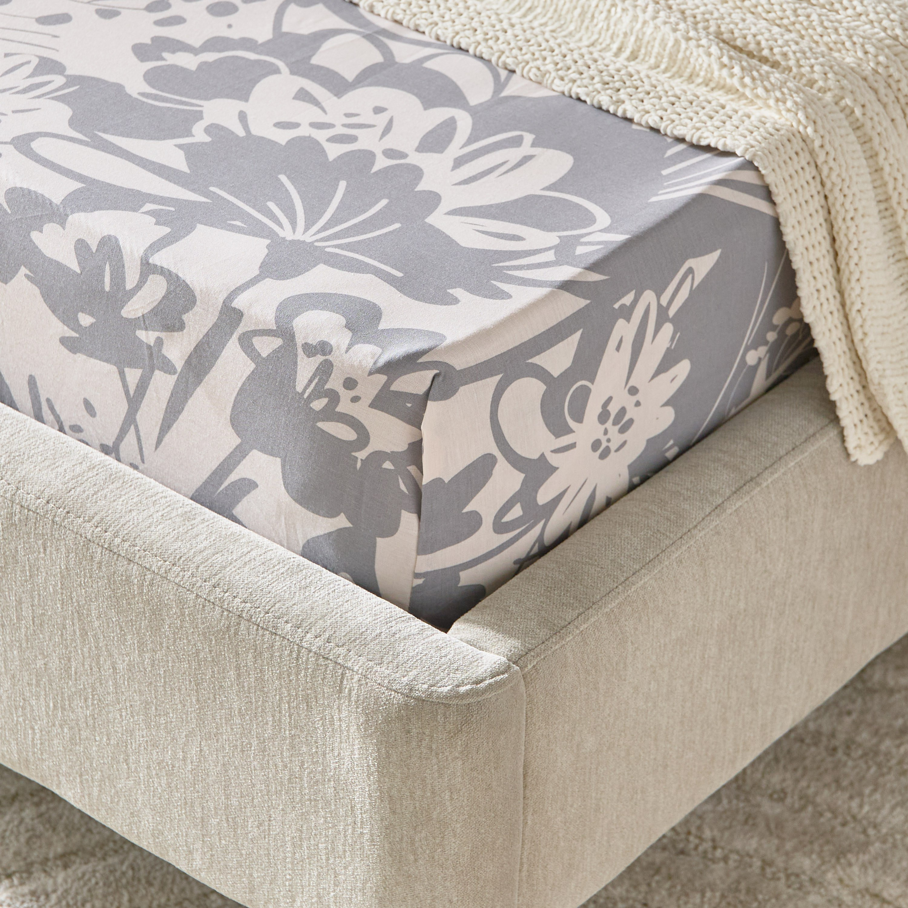 Aurora Heya Printed Cotton Single Fitted Sheet - 90x200+33 cm-hbxhomeware-hbxkidsandyouth-image-1