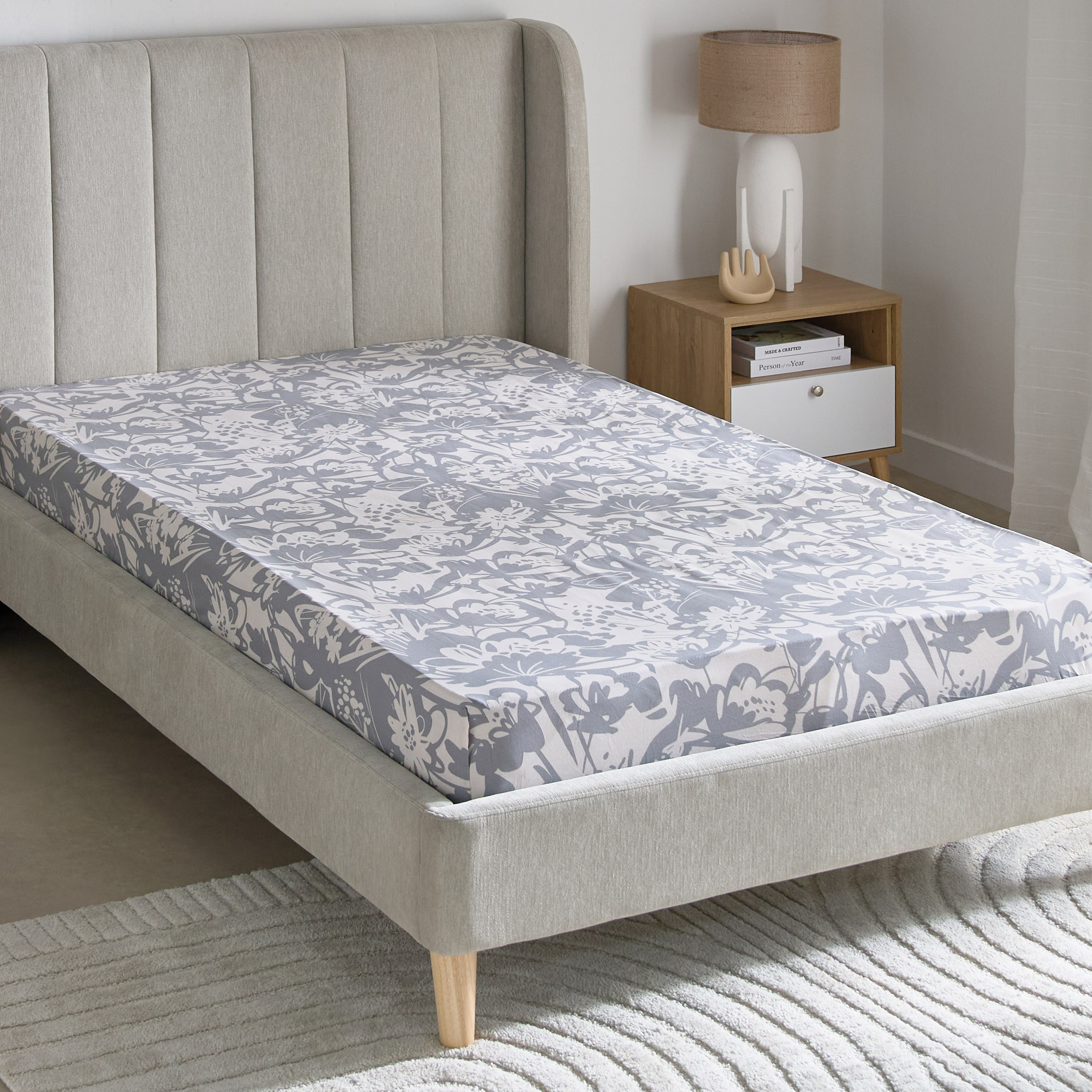 Aurora Heya Printed Cotton Single Fitted Sheet - 90x200+33 cm-hbxhomeware-hbxkidsandyouth-image-2