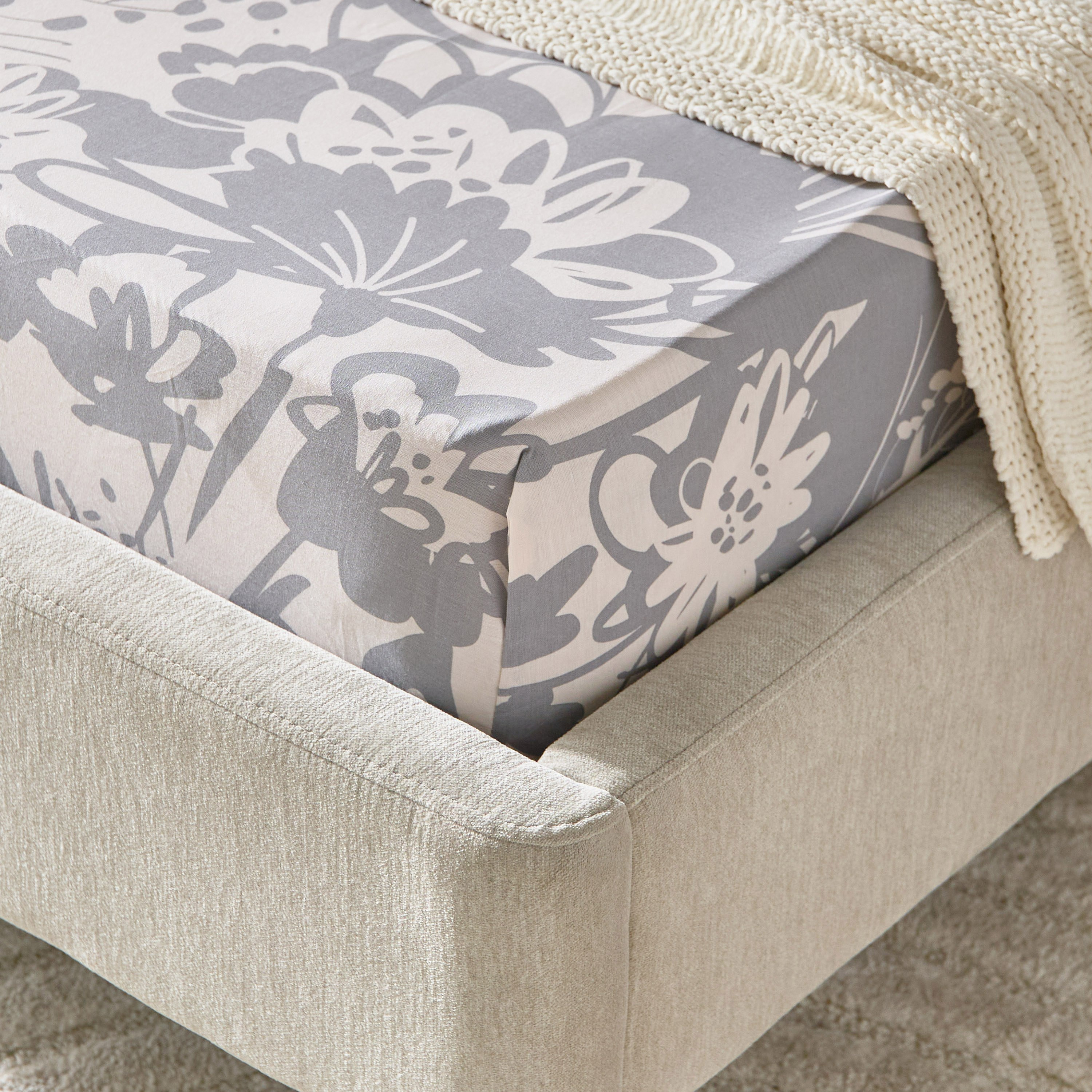 Aurora Heya Printed Cotton Twin Fitted Sheet - 120x200+33 cm-hbxhomeware-hbxkidsandyouth-image-1