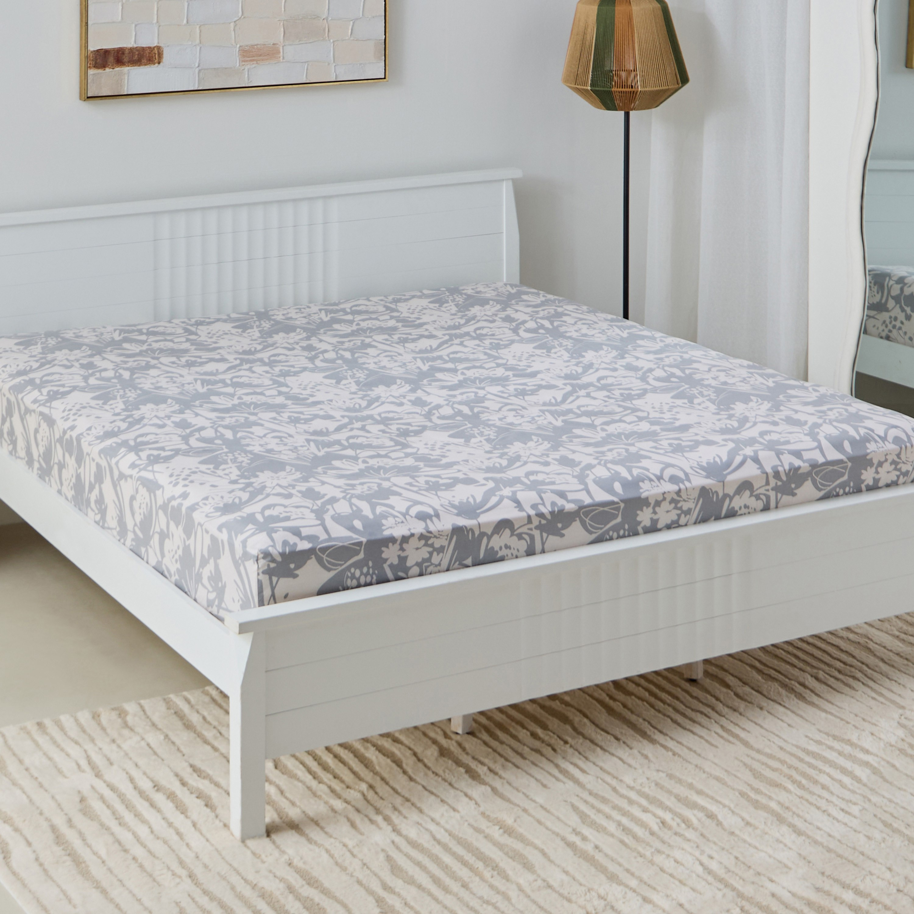 Aurora Heya Printed Cotton Queen Fitted Sheet - 150x200+33 cm-hbxhomeware-hbxbedroom-image-2
