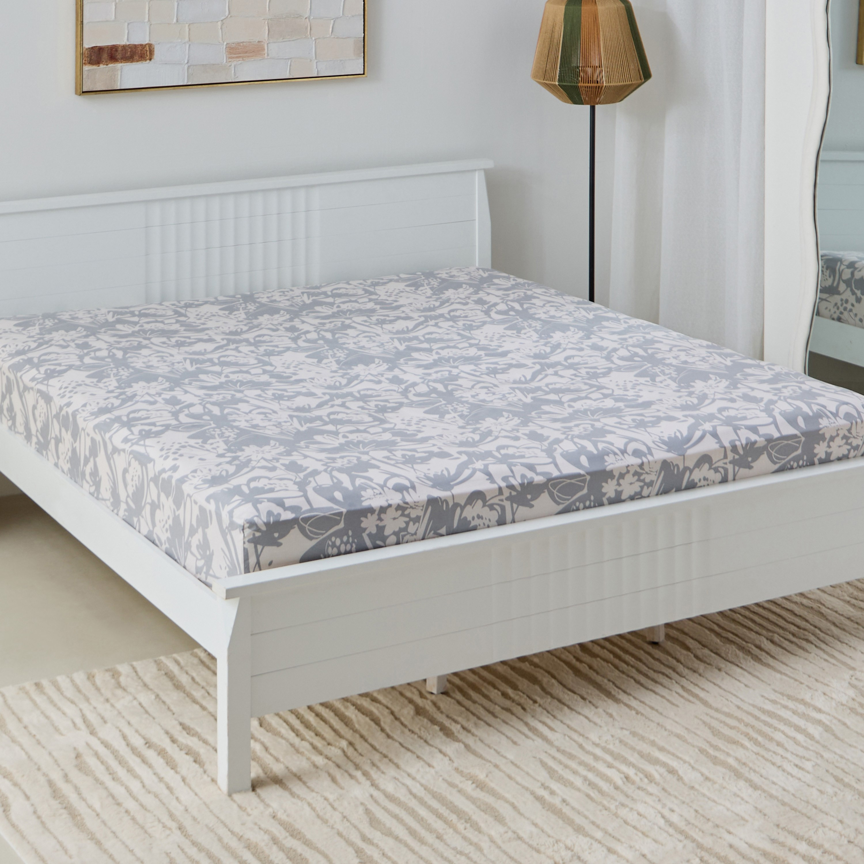 Aurora Heya Printed Cotton Olympic Queen Fitted Sheet - 160x200+33 cm-hbxhomeware-hbxbedroom-image-2