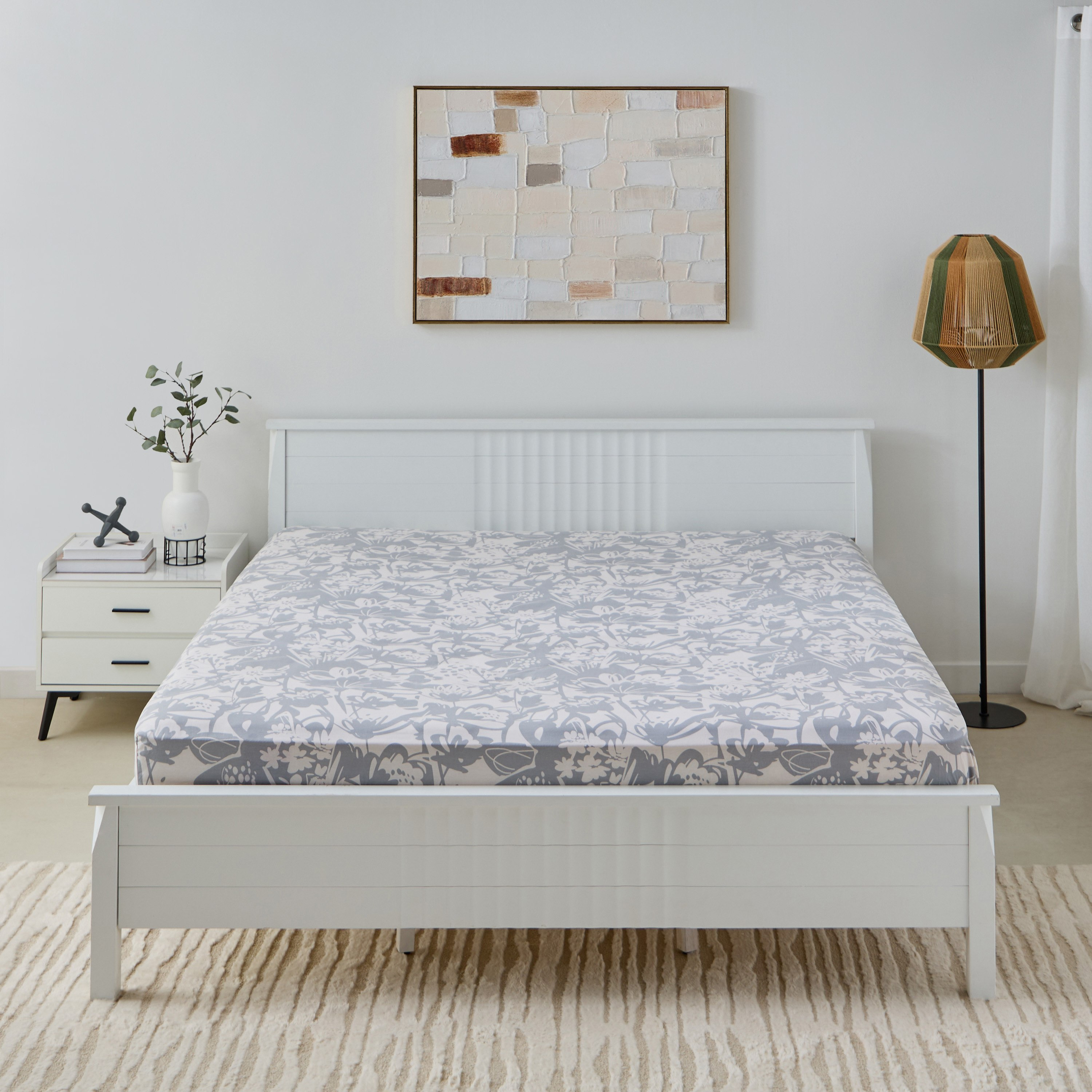 Aurora Heya Printed Cotton Olympic Queen Fitted Sheet - 160x200+33 cm-hbxhomeware-hbxbedroom-image-3