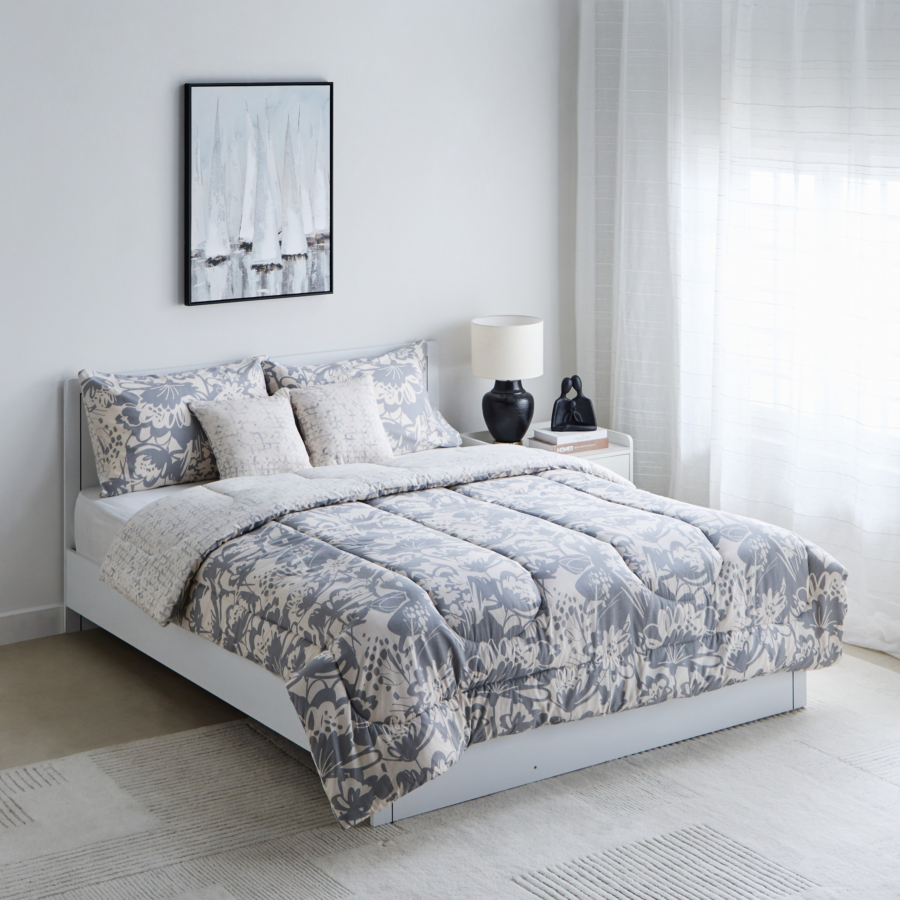 Aurora Heya 5-Piece Printed Cotton Queen Comforter Set - 200x240 cm-hbxhomeware-hbxbedroom-image-2