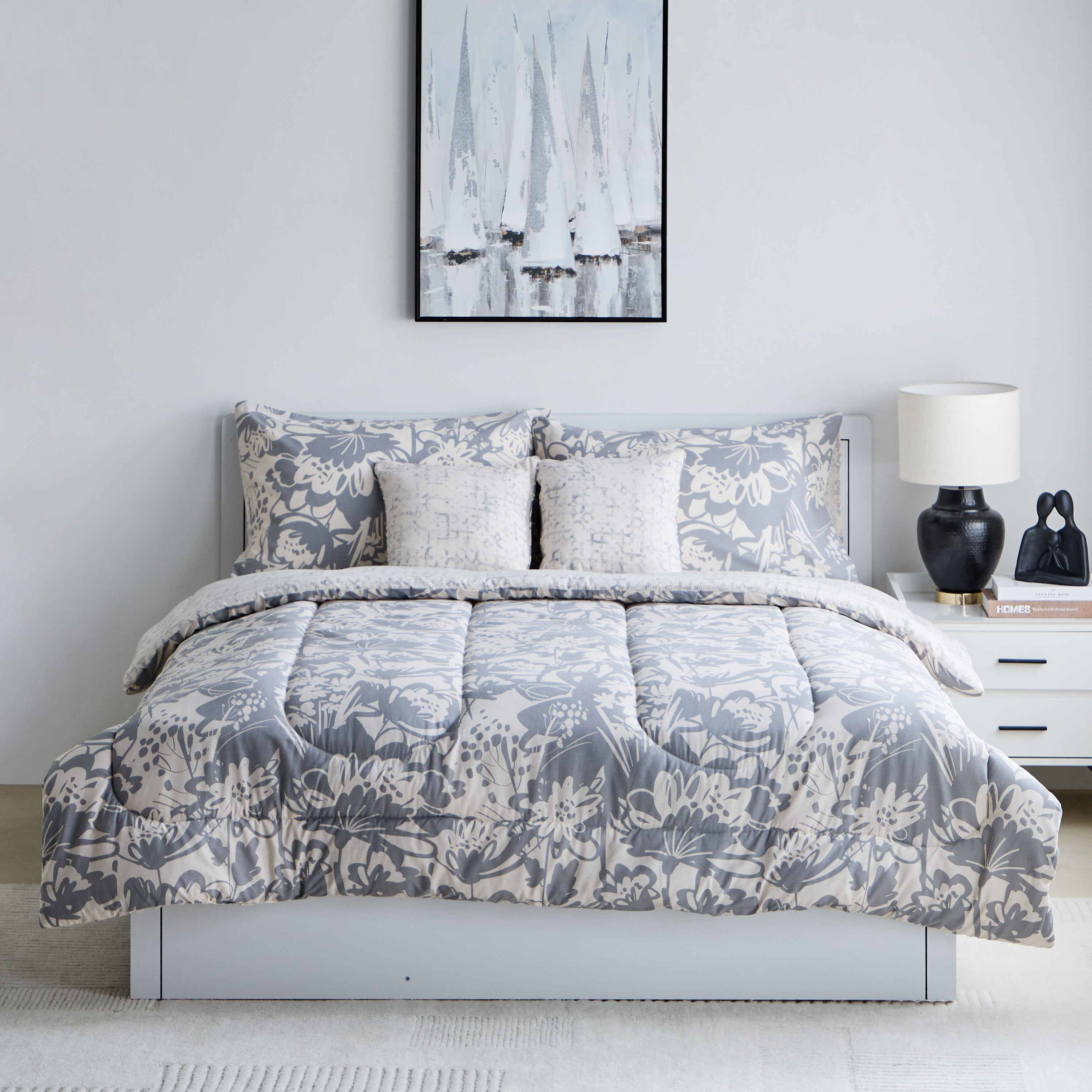 Aurora Heya 5-Piece Printed Cotton Queen Comforter Set - 200x240 cm-hbxhomeware-hbxbedroom-image-3