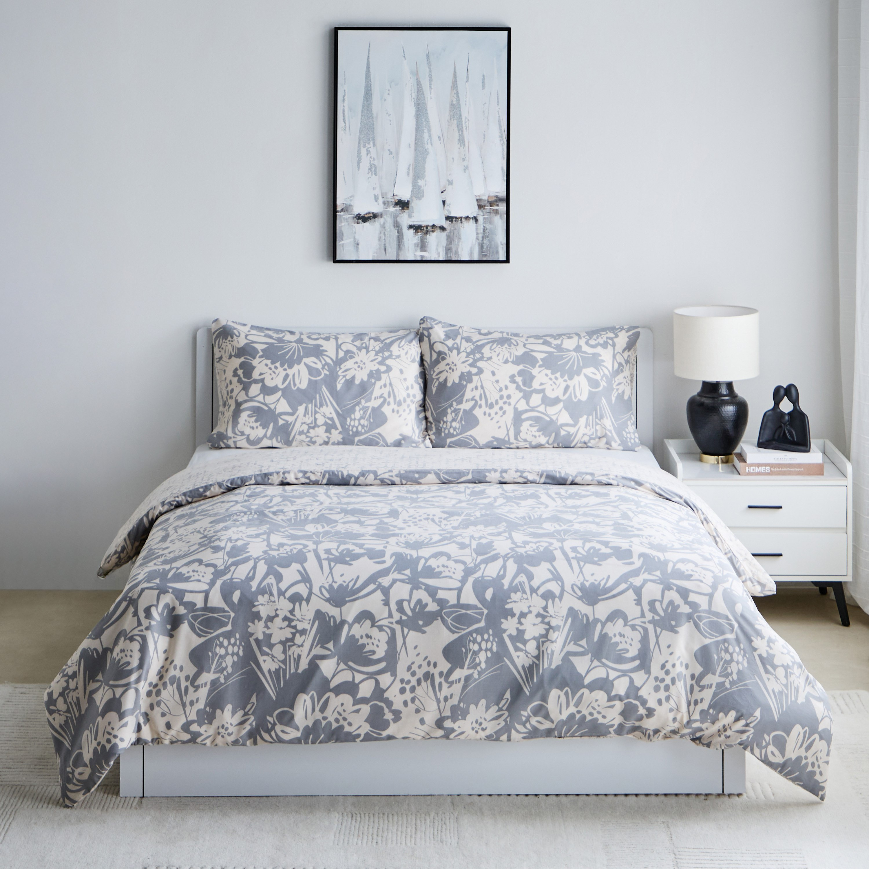 طقم غطاء لحاف مبطّن كينج قطن بطبعات 3 قطع هيا من أورورا- 220x220 سم-hbxhomeware-hbxbedroom-image-3