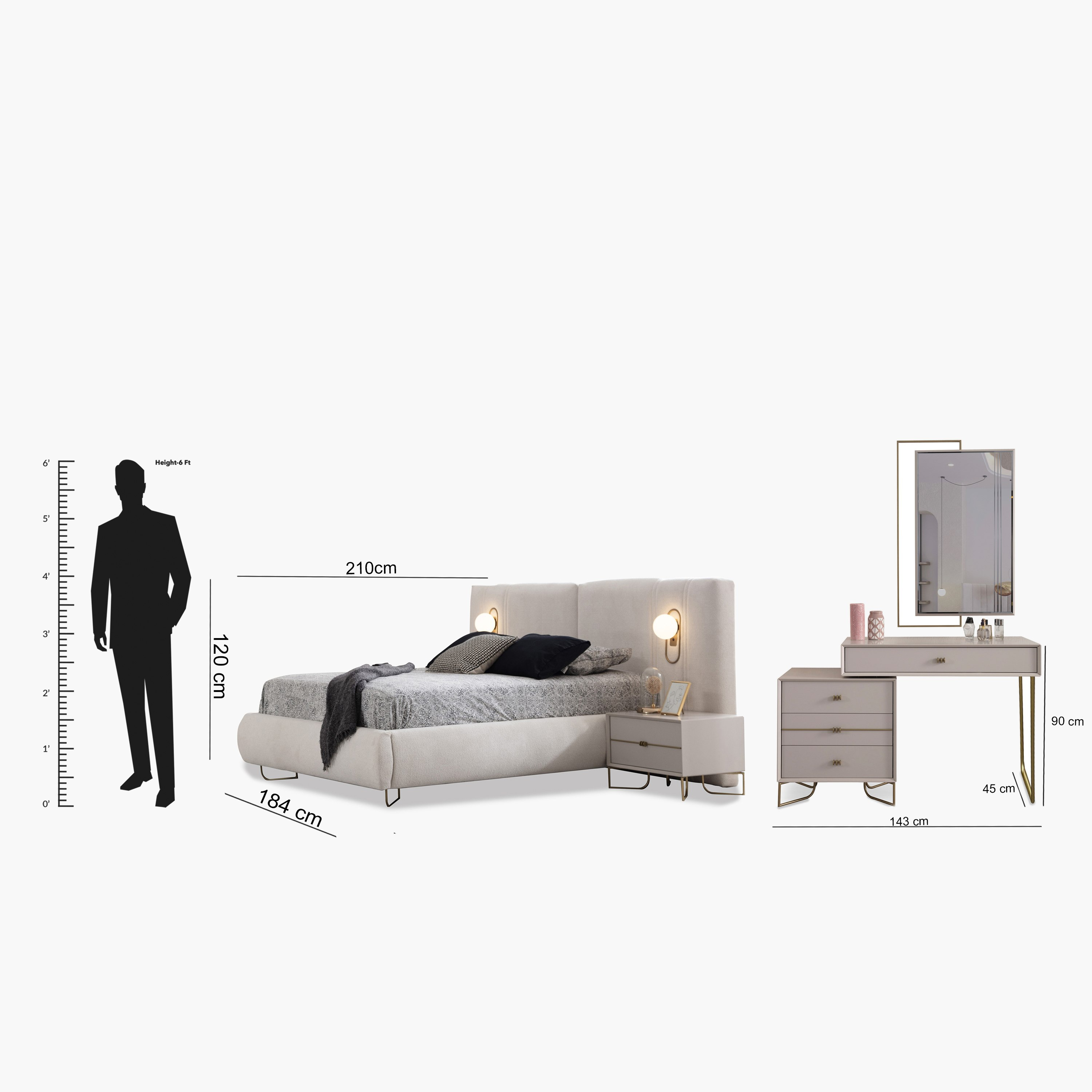 طقم غرفة نوم كينج 5 قطع منجدة مع سرير تخزين هيدروليكي من إستيلا - 180x200 سم-hbxbedroom-bedsandbedsets-bedroomsets-king-image-13