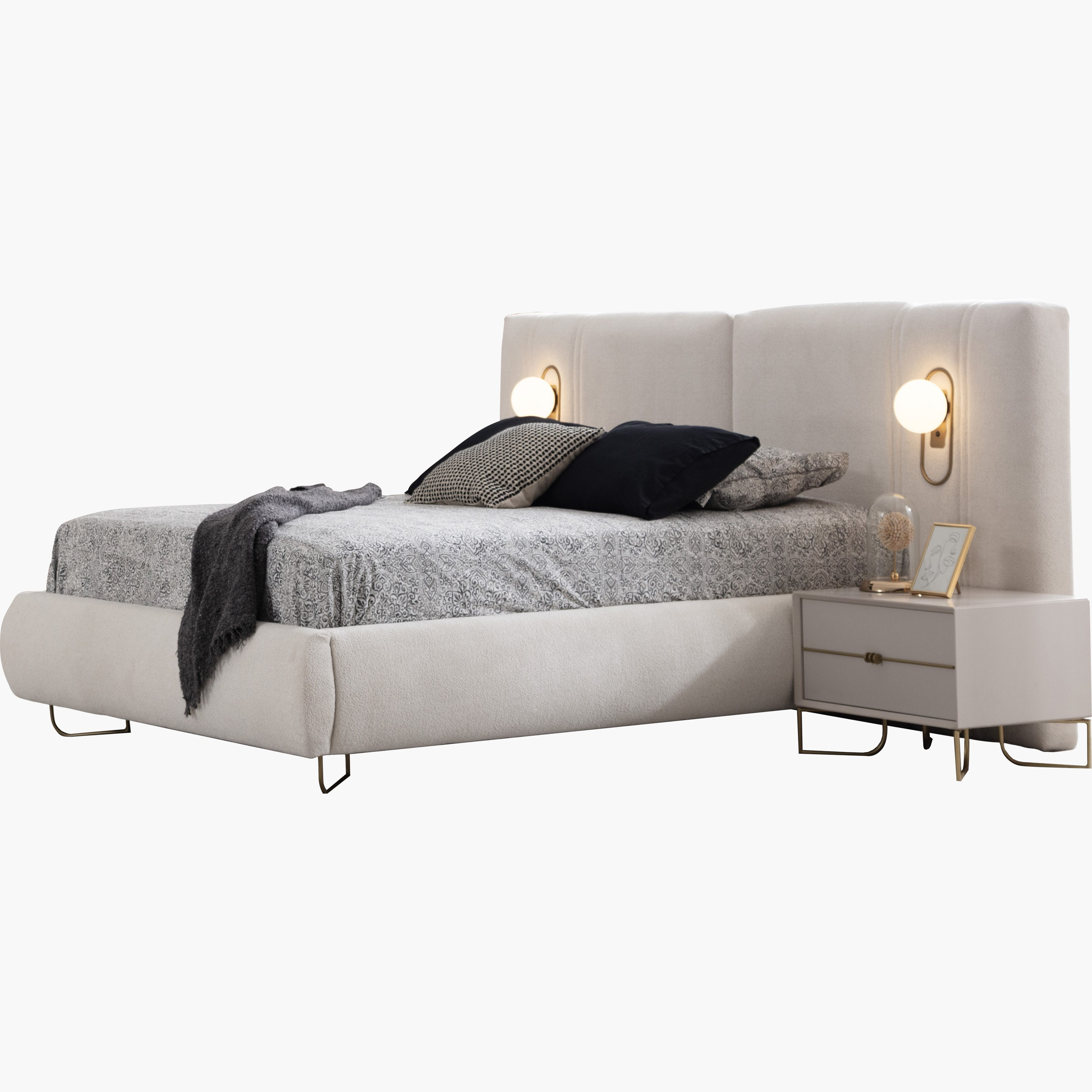 طقم غرفة نوم كينج 5 قطع منجدة مع سرير تخزين هيدروليكي من إستيلا - 180x200 سم-hbxbedroom-bedsandbedsets-bedroomsets-king-image-4