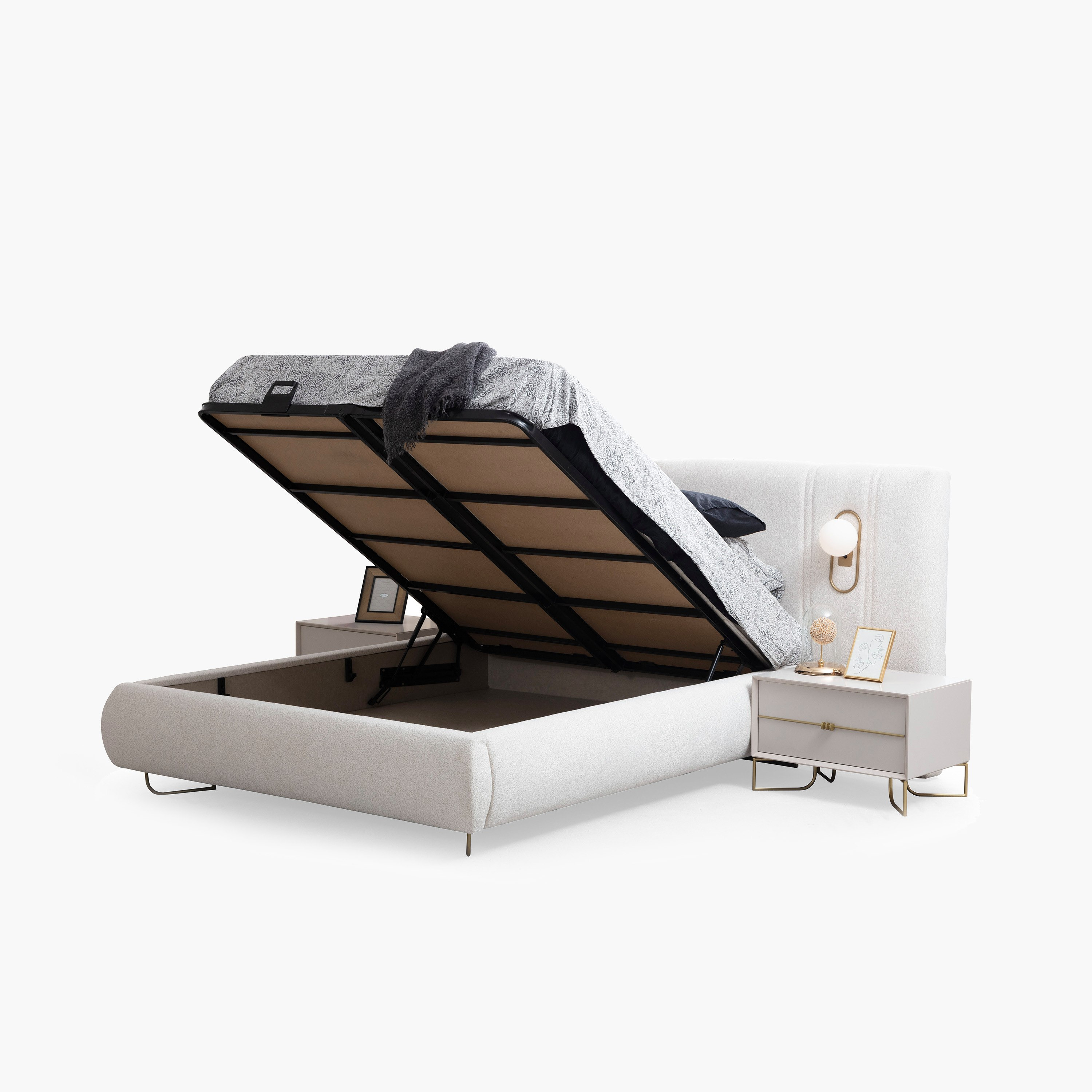 طقم غرفة نوم كينج 5 قطع منجدة مع سرير تخزين هيدروليكي من إستيلا - 180x200 سم-hbxbedroom-bedsandbedsets-bedroomsets-king-image-3