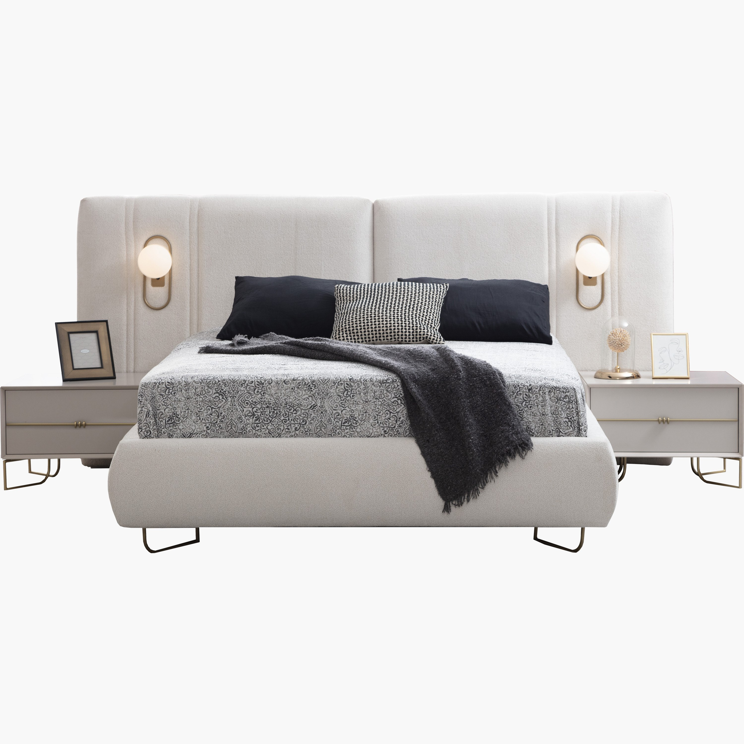 طقم غرفة نوم كينج 5 قطع منجدة مع سرير تخزين هيدروليكي من إستيلا - 180x200 سم-hbxbedroom-bedsandbedsets-bedroomsets-king-image-5
