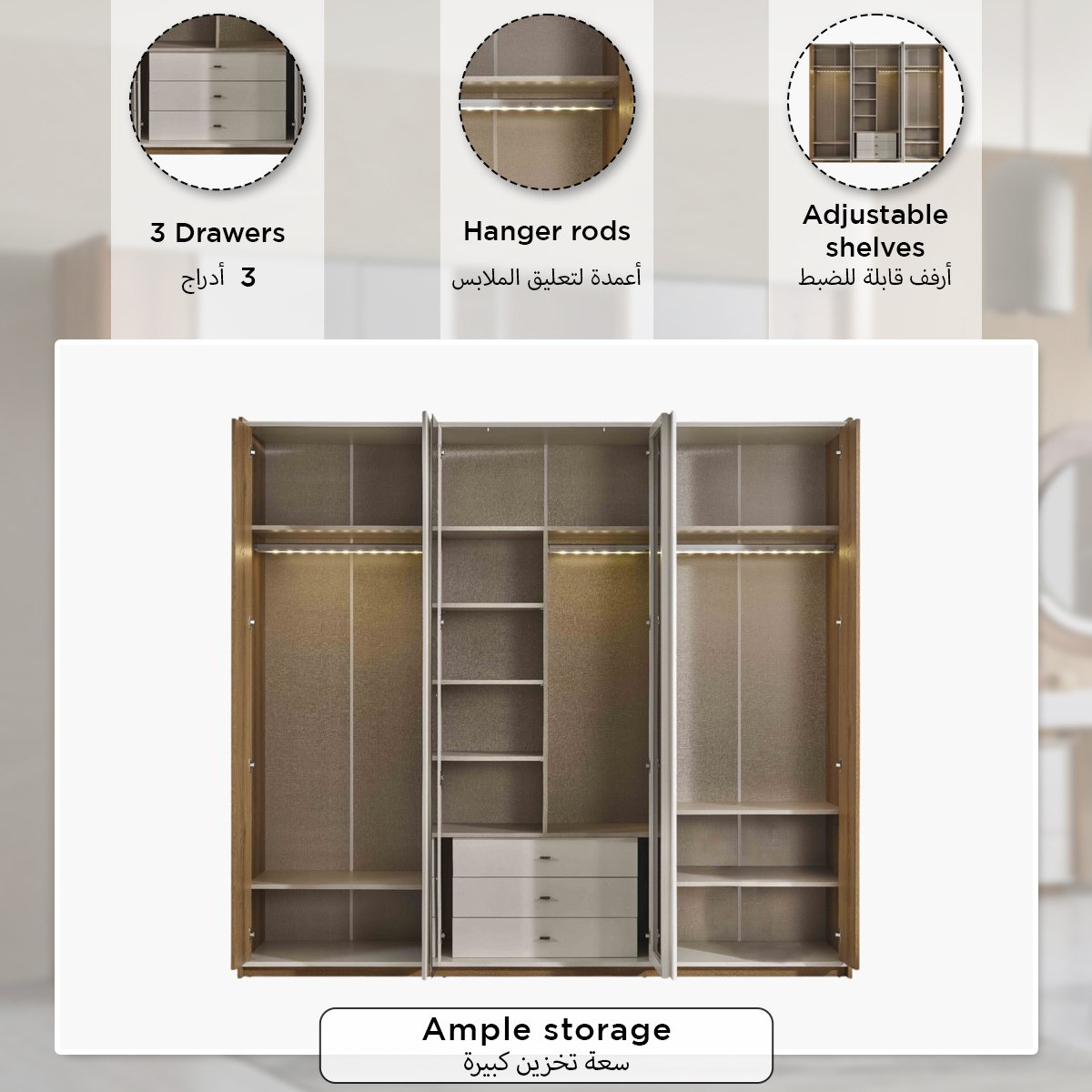 خزانة ملابس بـ6 أبواب و3 أدراج ومرآة من كابريس-hbxfurniture-wardrobes-image-6