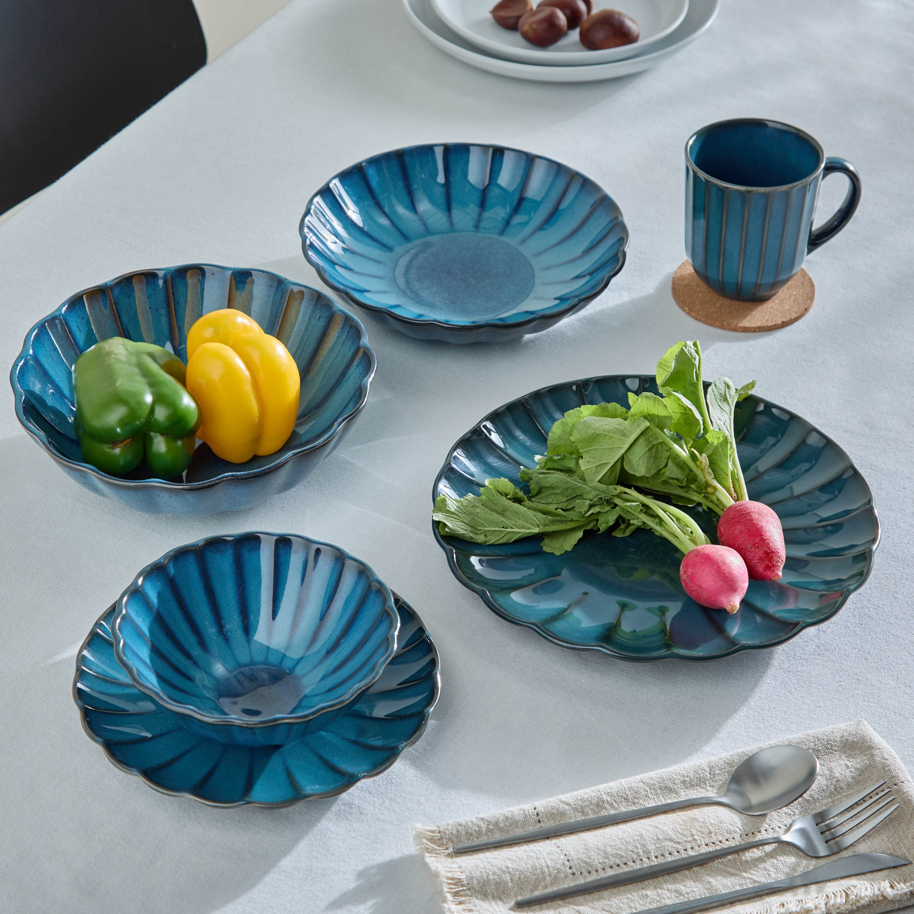صحن جانبي بتصميم صدفي من سيام - 21 سم-hbxdecorandfurnishings-tabletop-crockery-image-4
