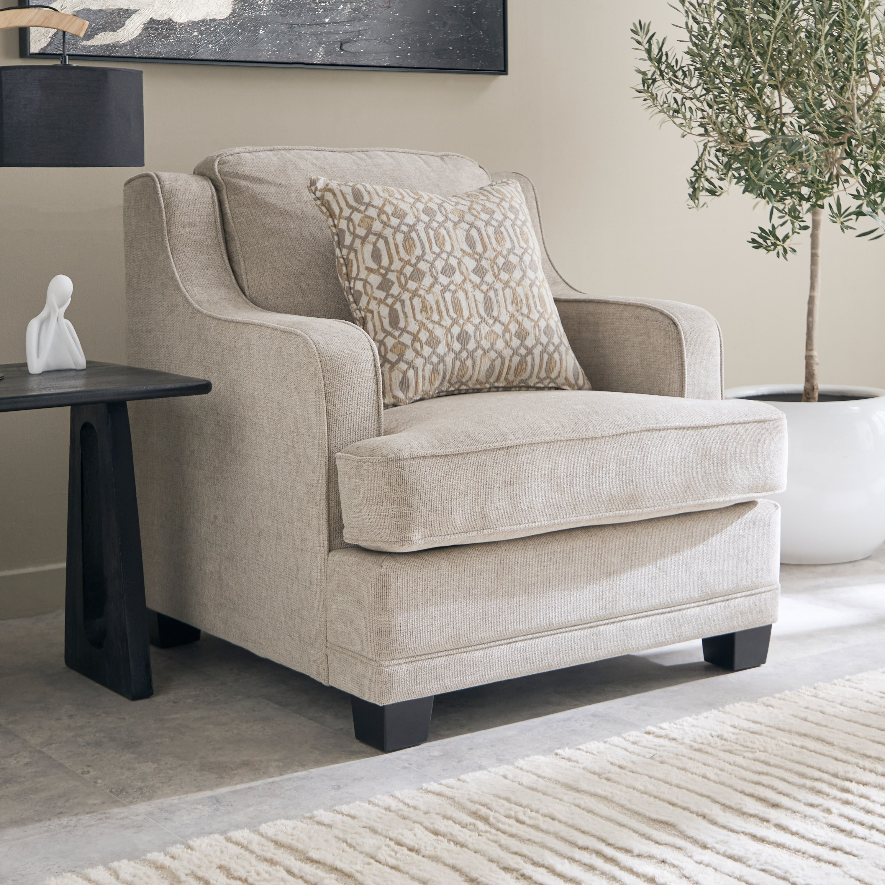 Aurum Fabric Armchair Sofa with Cushion-hbxlivingroom-sofasandarmchairs-sofas-image-1