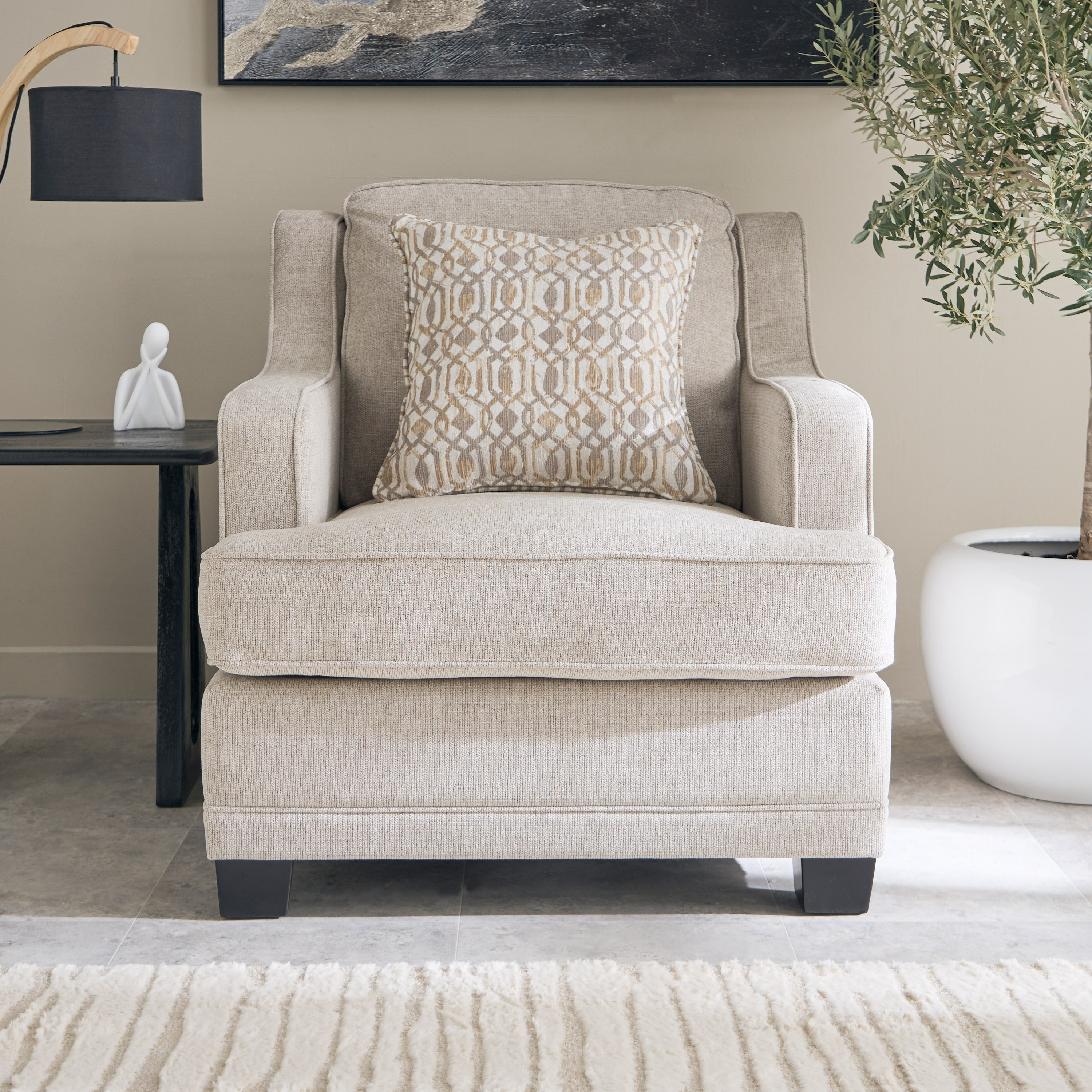 Aurum Fabric Armchair Sofa with Cushion-hbxlivingroom-sofasandarmchairs-sofas-image-2