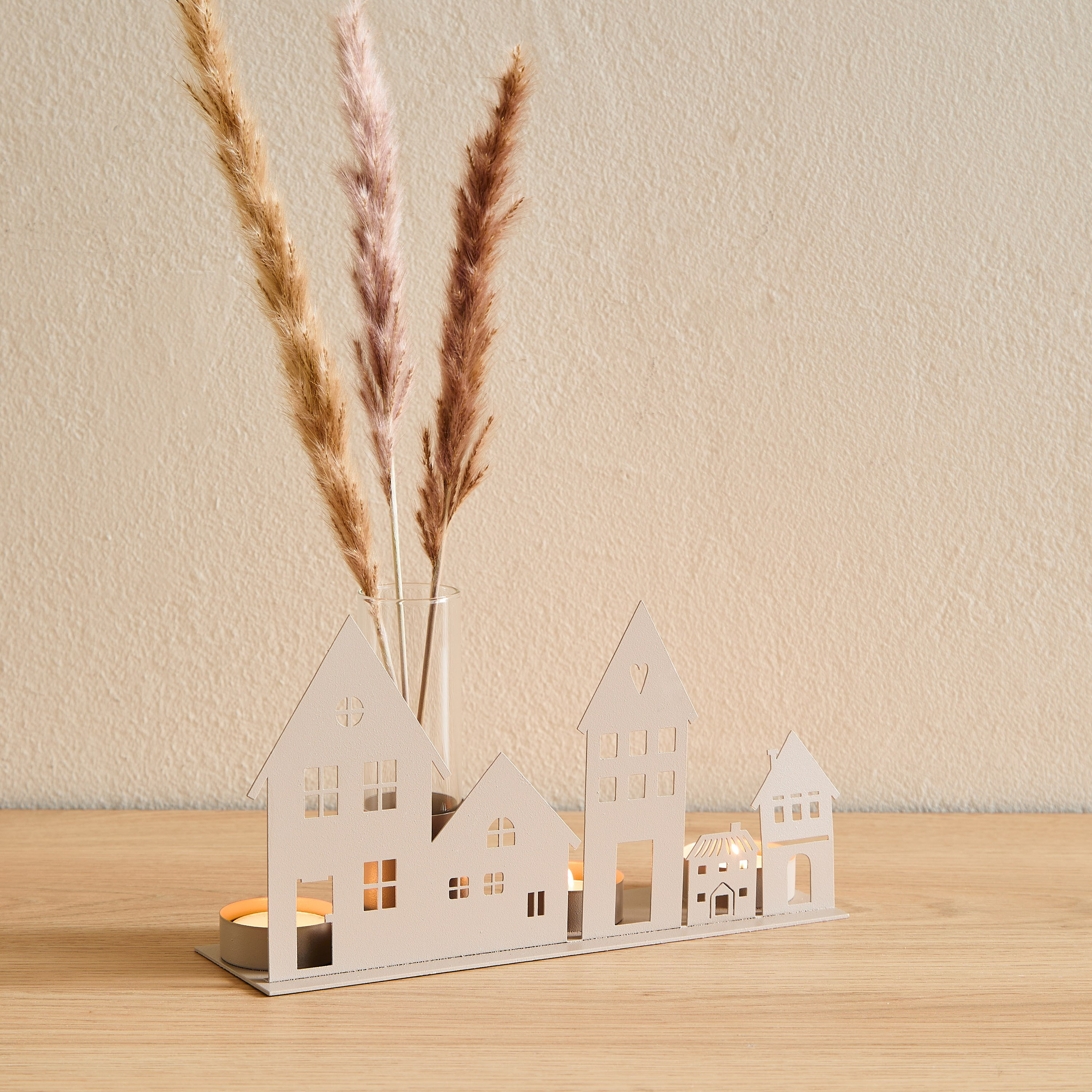 Wadee Metal House Accent with Glass Vase-hbxhomeware-homedecor-figurinesandornaments-image-1