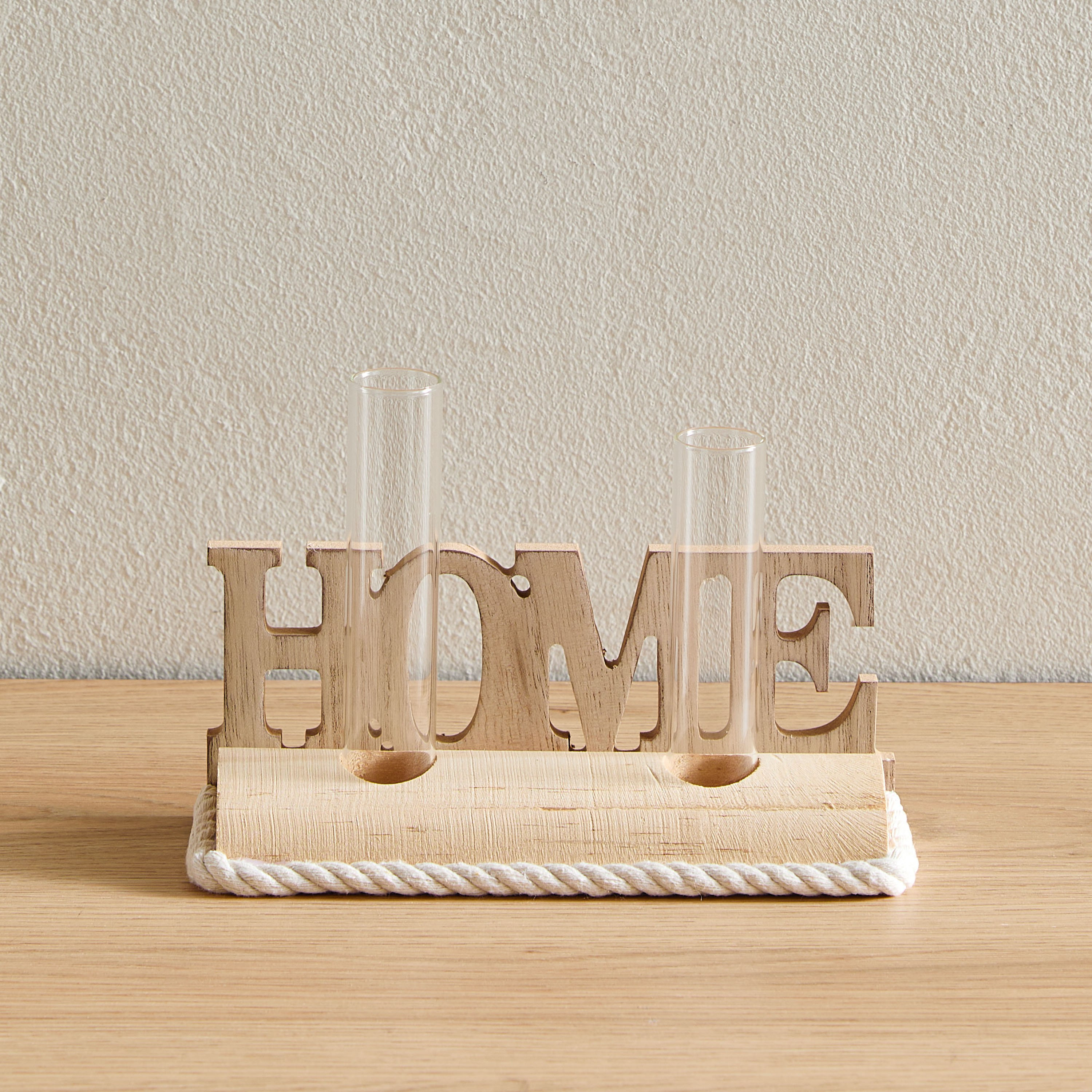 Wadee Wooden Home Accent with 2 Glass Vases-hbxhomeware-homedecor-figurinesandornaments-image-2