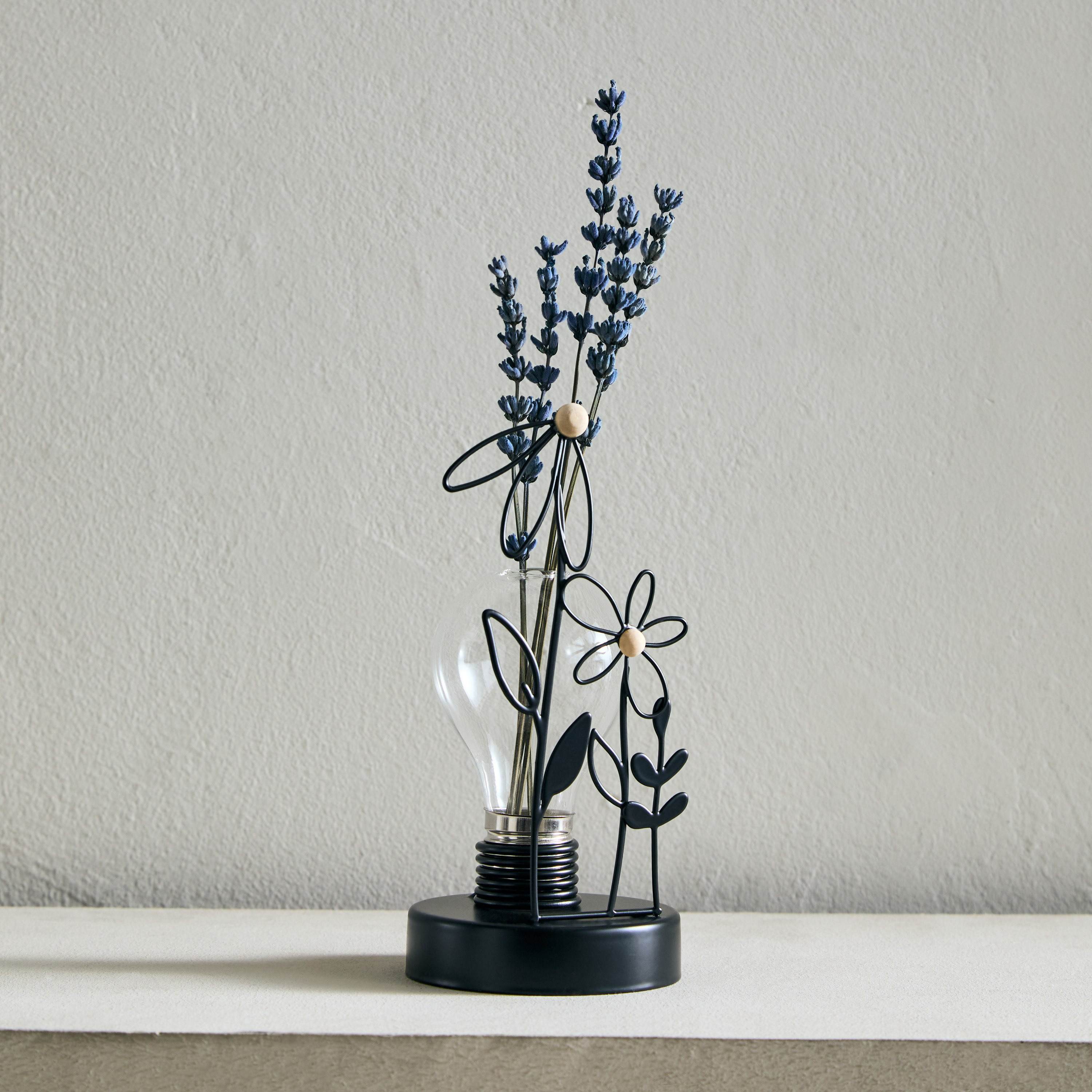 Wadee Metal Flower Accent with Glass Vase-hbxhomeware-homedecor-figurinesandornaments-image-1