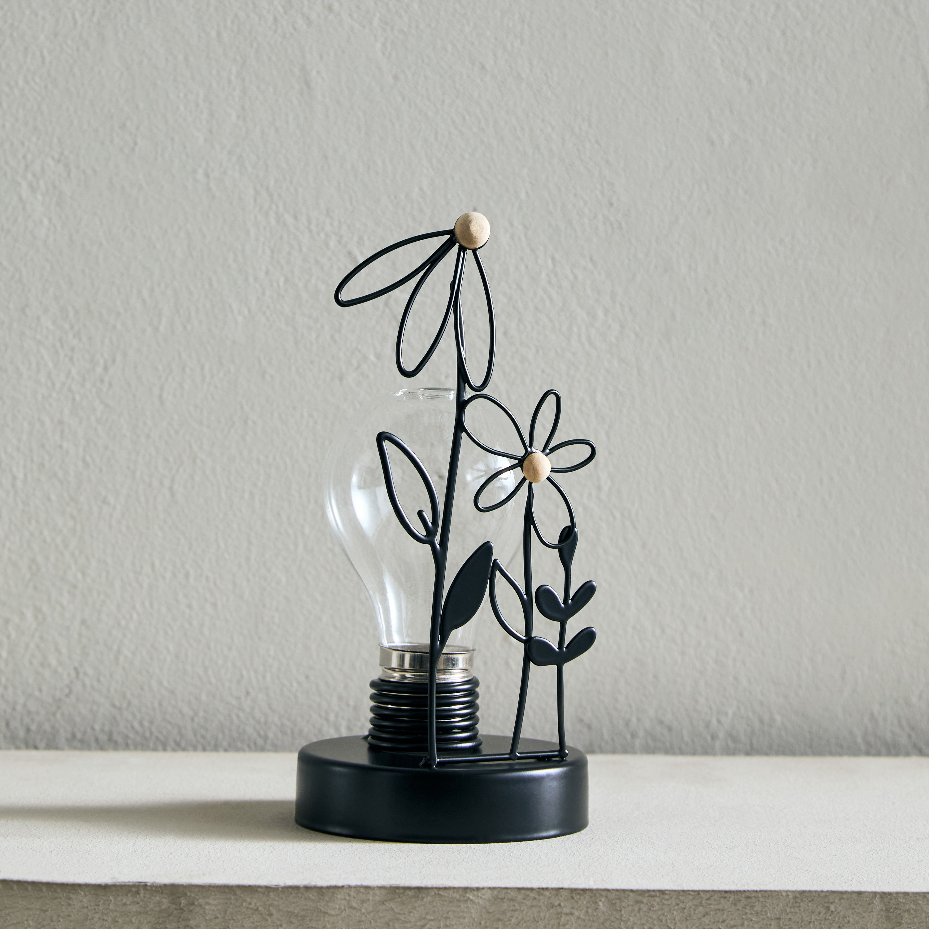 Wadee Metal Flower Accent with Glass Vase-hbxhomeware-homedecor-figurinesandornaments-image-2