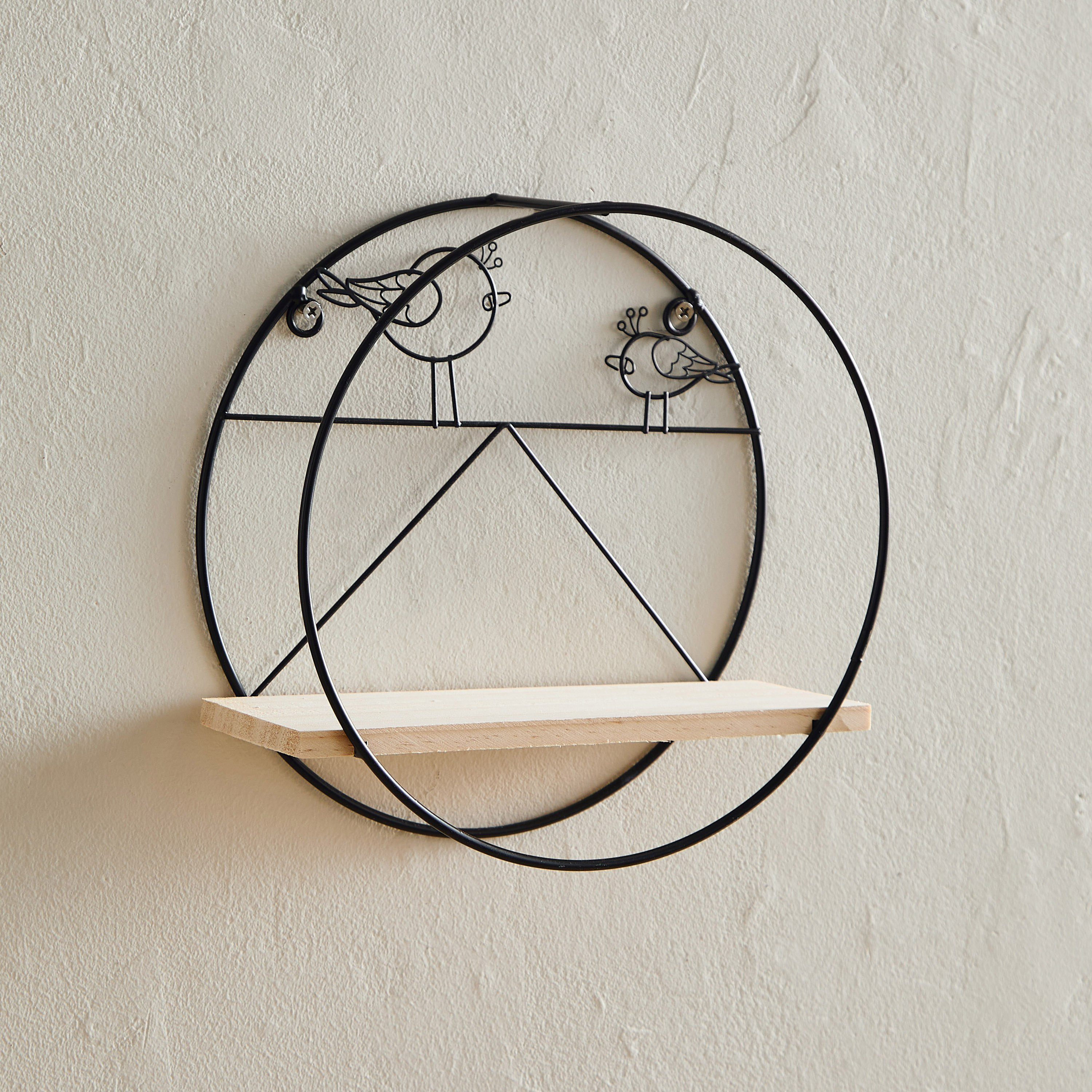 Wadee Metal and Wooden Wall Hanging Shelf - 22x9x22.5 cm-hbxlivingroom-walldecor-wallshelves-image-1