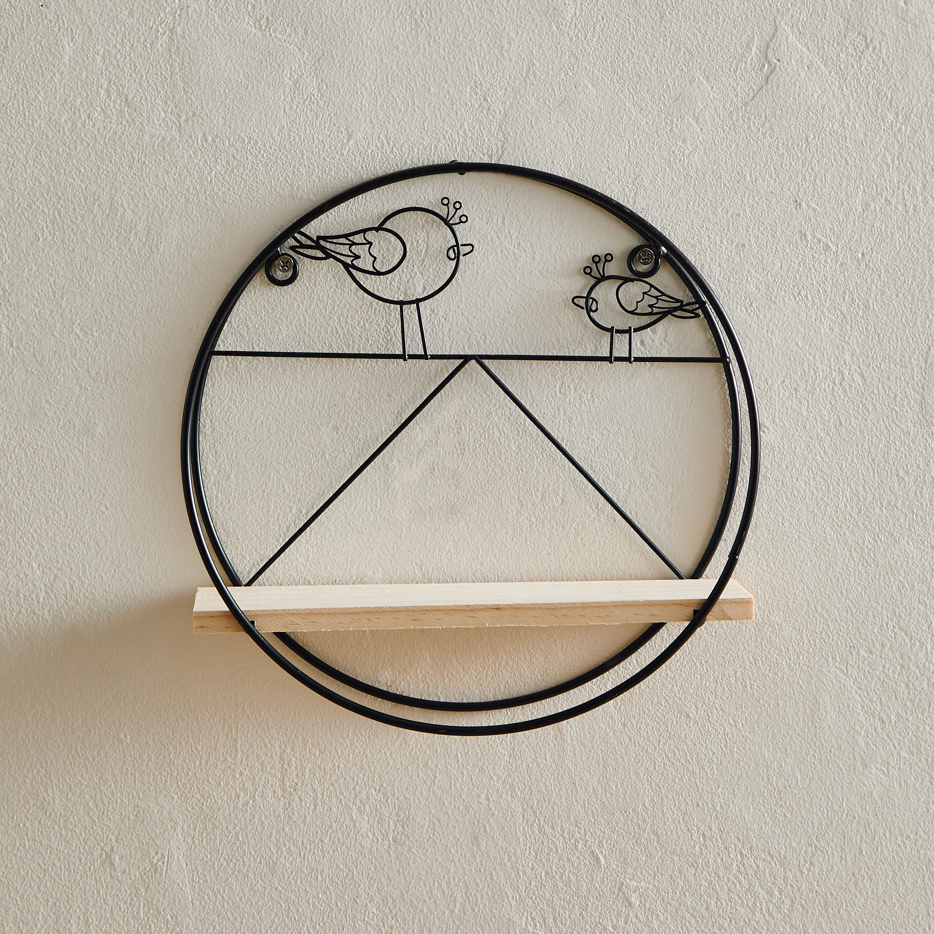 Wadee Metal and Wooden Wall Hanging Shelf - 22x9x22.5 cm-hbxlivingroom-walldecor-wallshelves-image-2