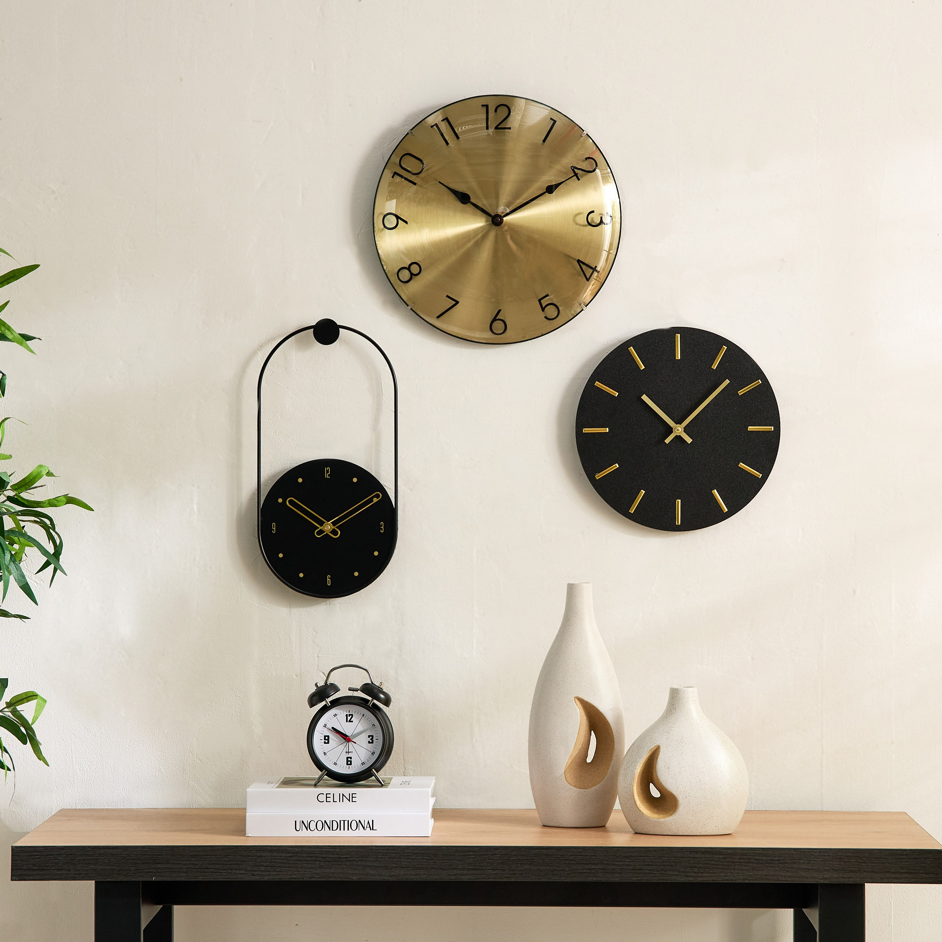 Mido Metal Creative Clock - 20x4x40 cm-hbxdiningroom-decorandaccessories-clocks-image-4