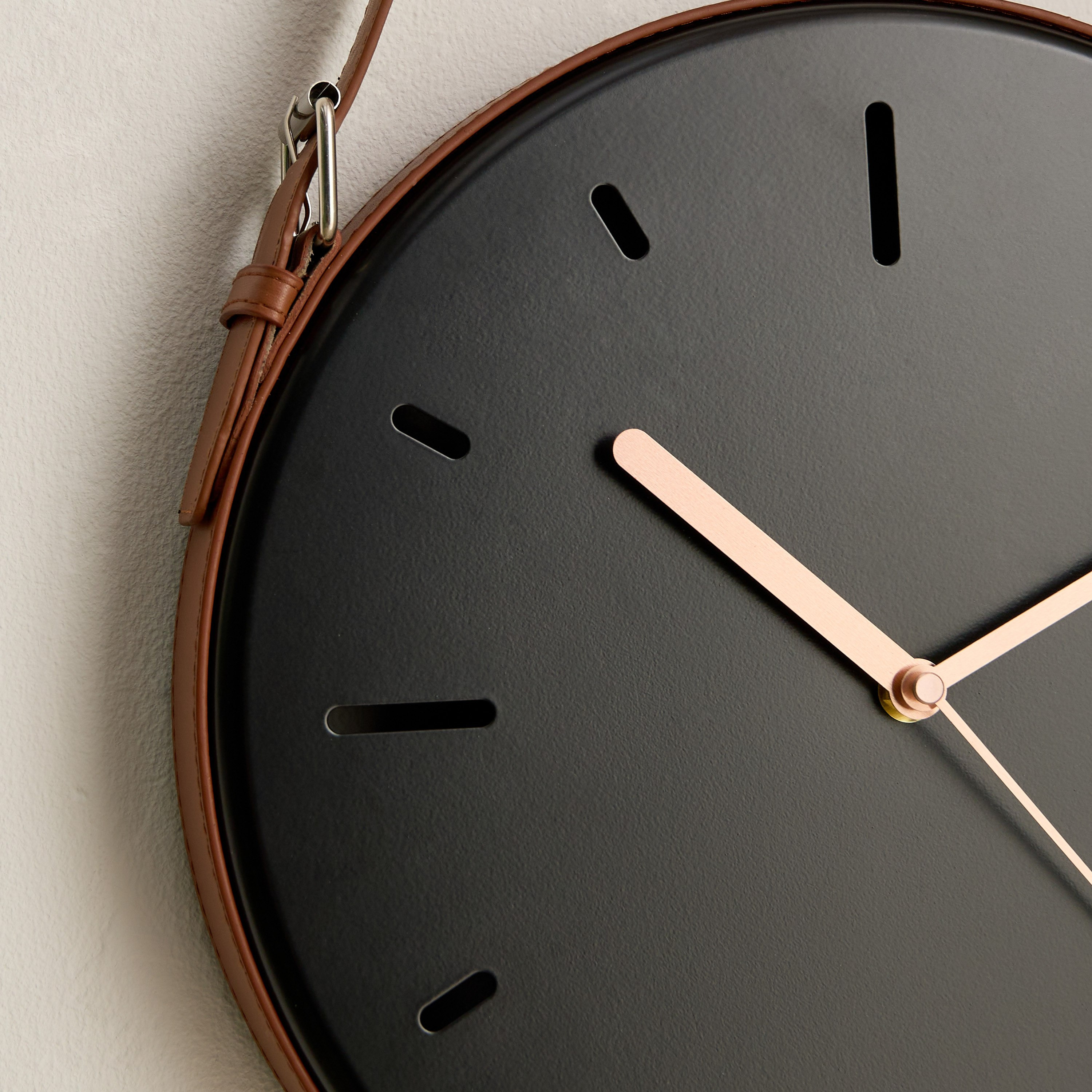 Mido Metal Creative Clock with Leather Strap - 31x5.5x31cm-hbxdiningroom-decorandaccessories-clocks-image-3