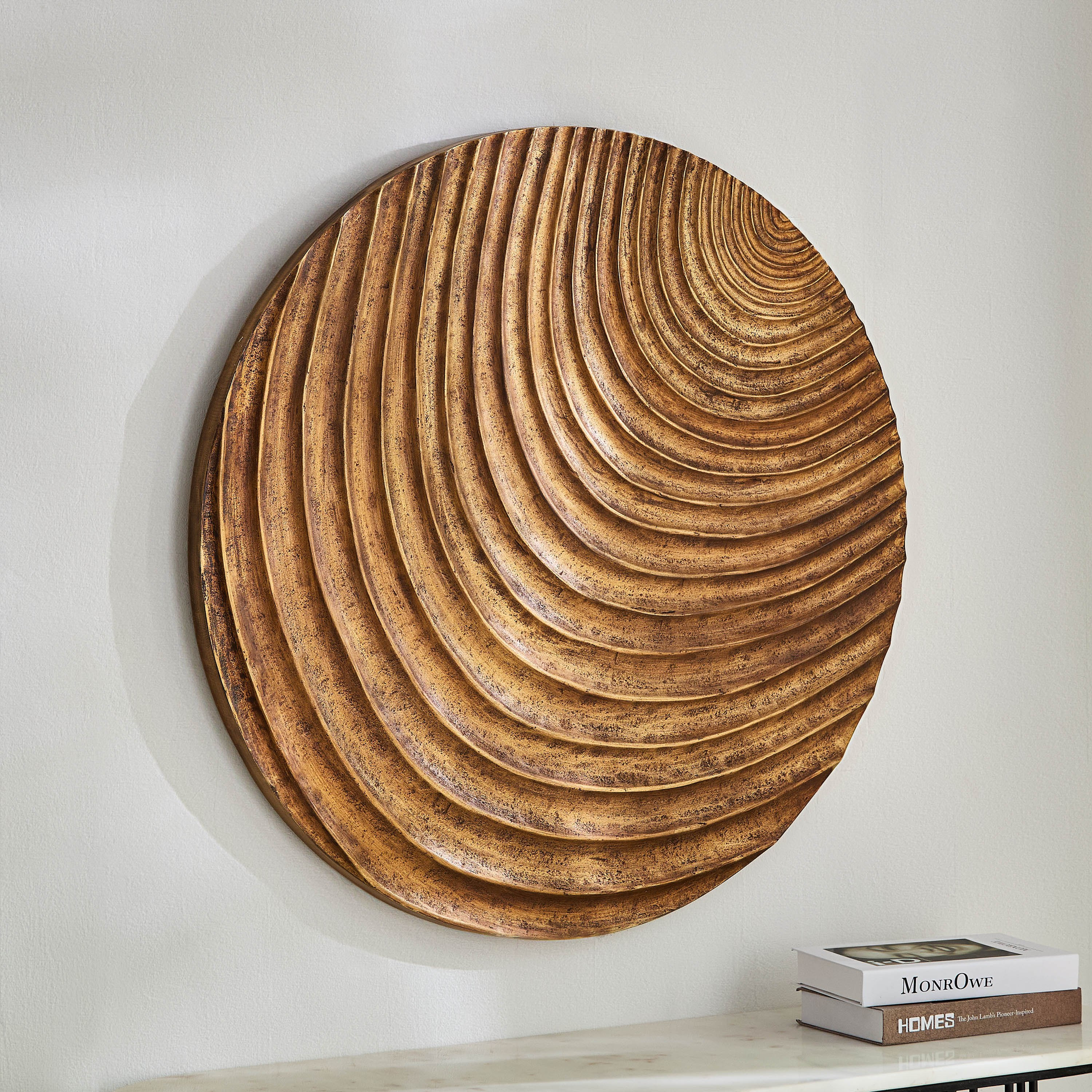 زينة حائط مستديرة من ألواح ليفية متوسطة الكثافة من رينا - 90 سم-hbxdiningroom-walldecor-wallart-image-1