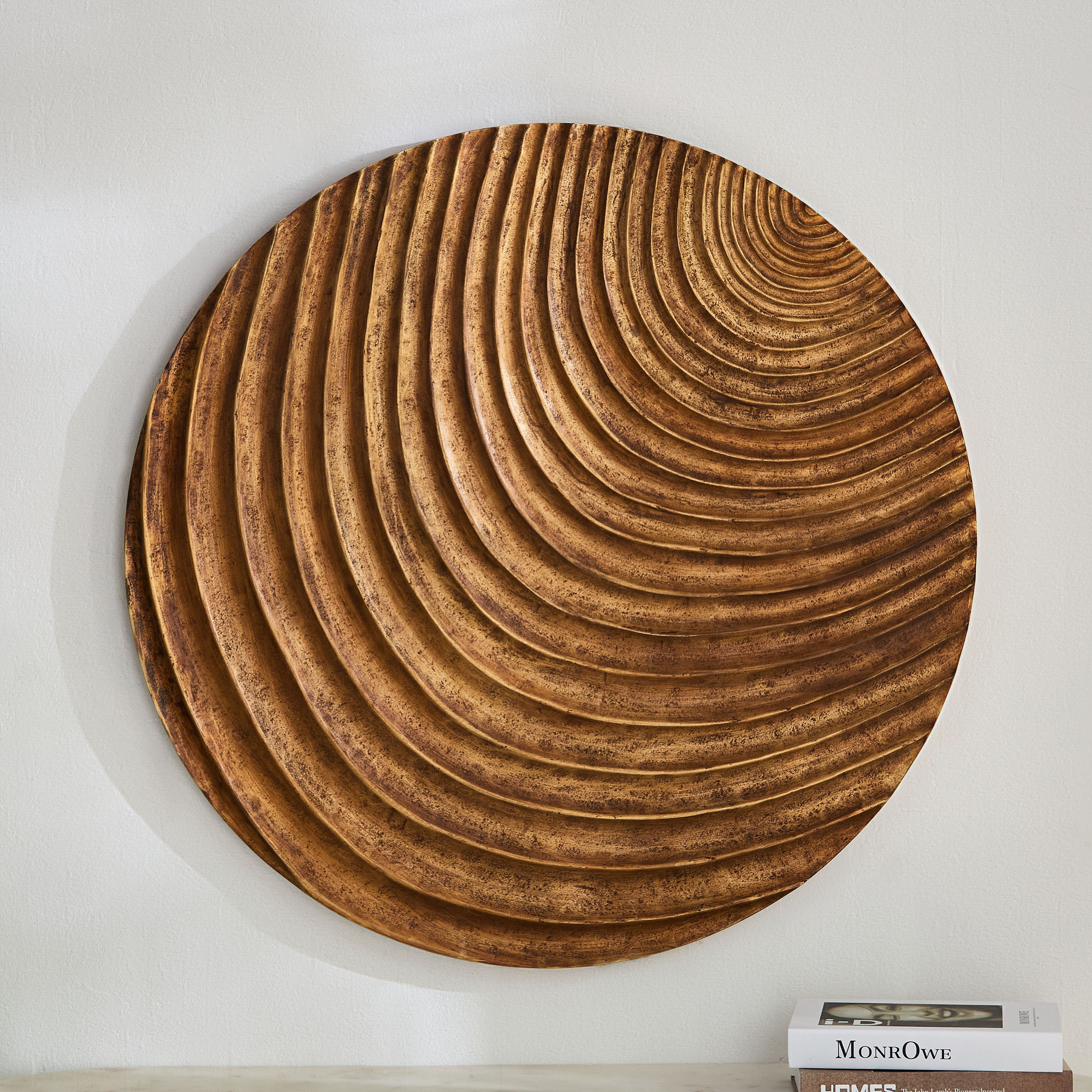 زينة حائط مستديرة من ألواح ليفية متوسطة الكثافة من رينا - 90 سم-hbxdiningroom-walldecor-wallart-image-2