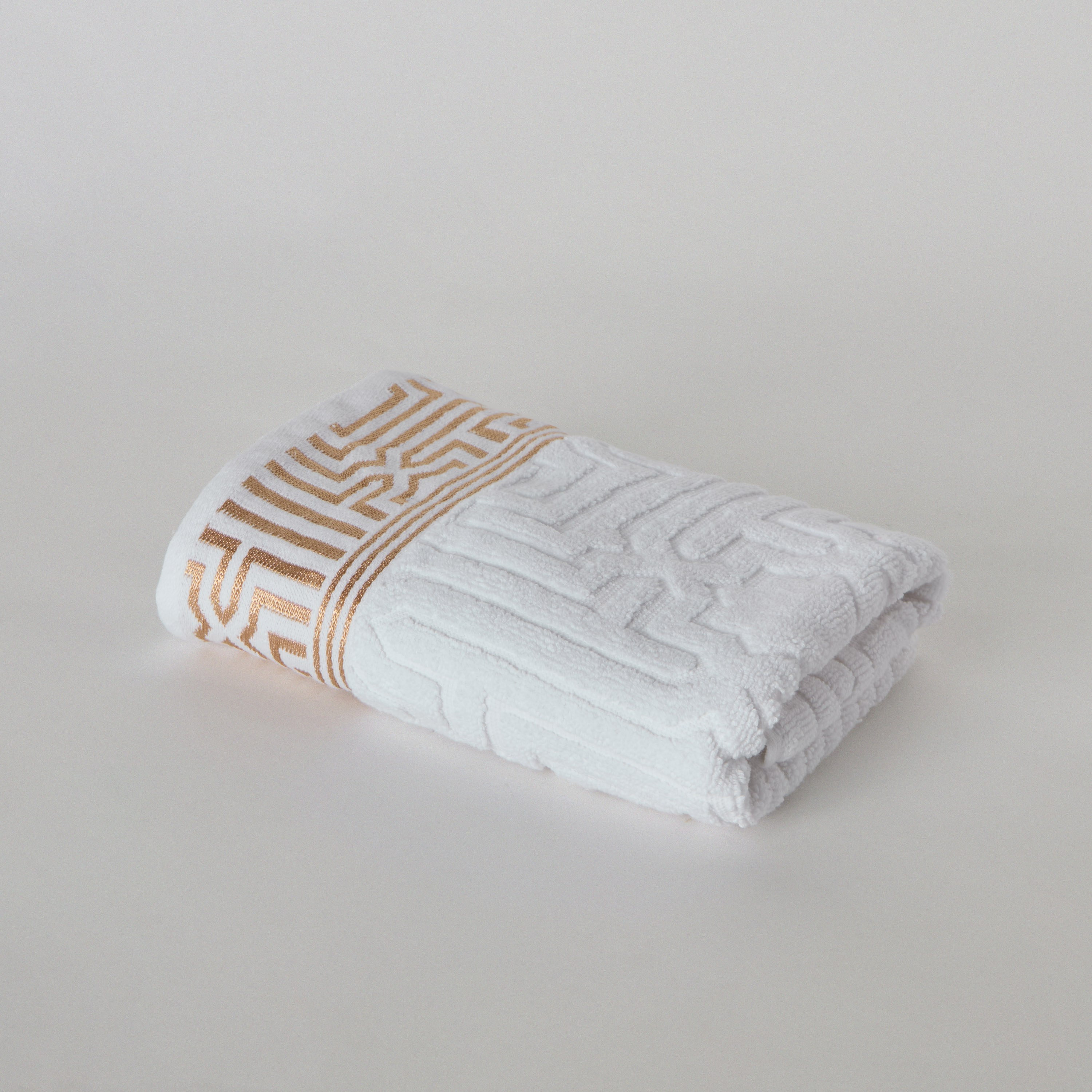 Skyline Mirage Lurex Patterned Cotton Hand Towel - 50x90 cm-hbxbathroom-bathroomtextiles-image-8
