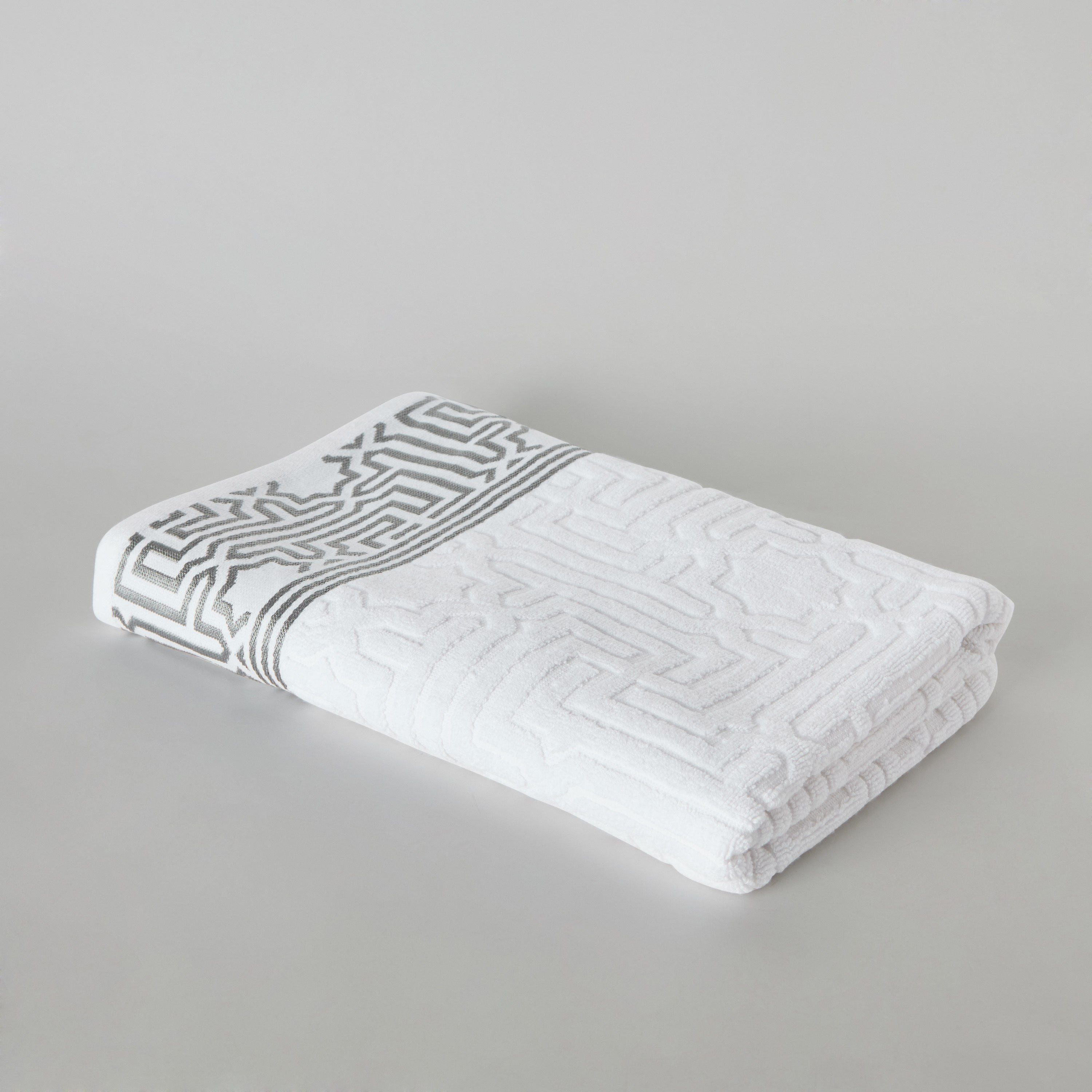 Skyline Mirage Lurex Patterned Cotton Bath Sheet - 80x150 cm-hbxbathroom-bathroomtextiles-image-7