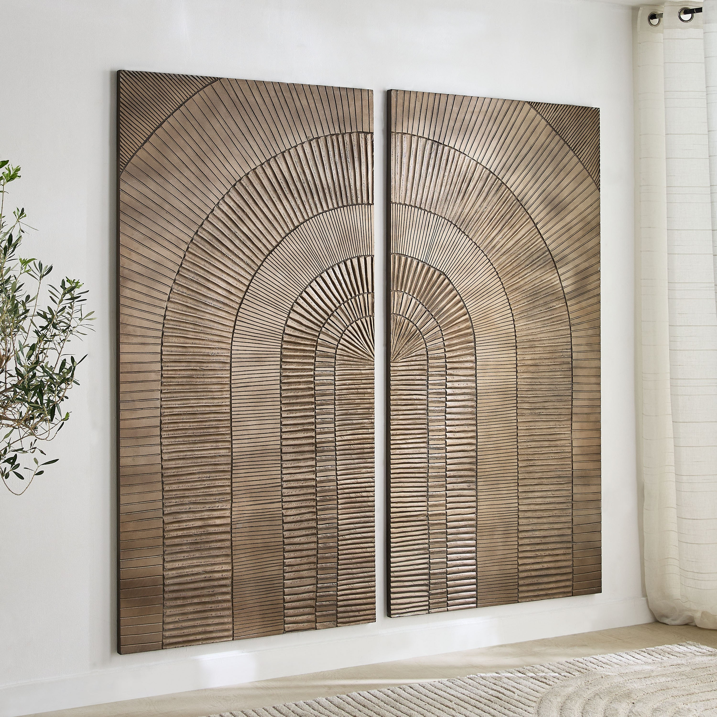 طقم زينة حائط منحوتة قطعتين من رينا - 180x180 سم-hbxdiningroom-walldecor-wallart-image-1