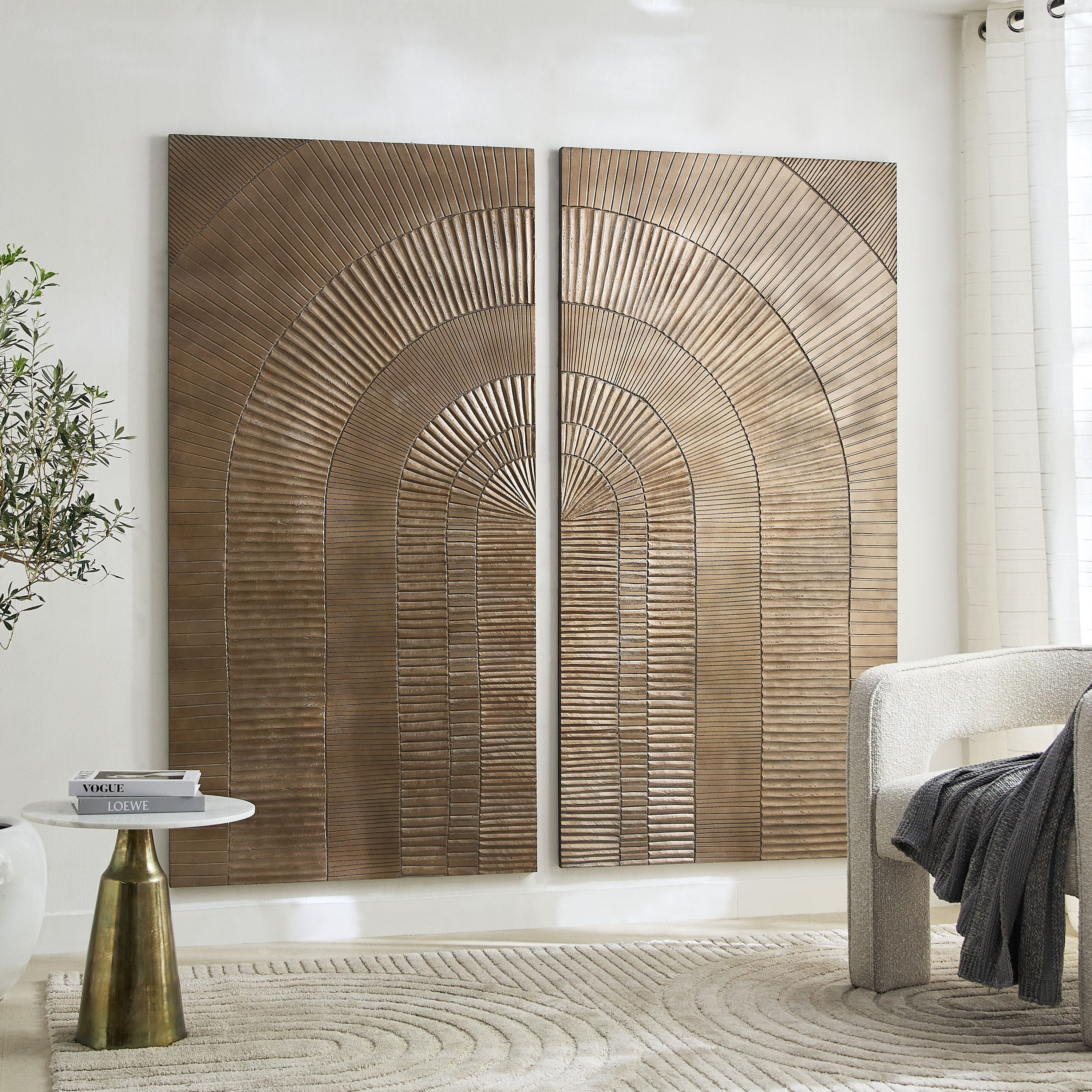 طقم زينة حائط منحوتة قطعتين من رينا - 180x180 سم-hbxdiningroom-walldecor-wallart-image-5