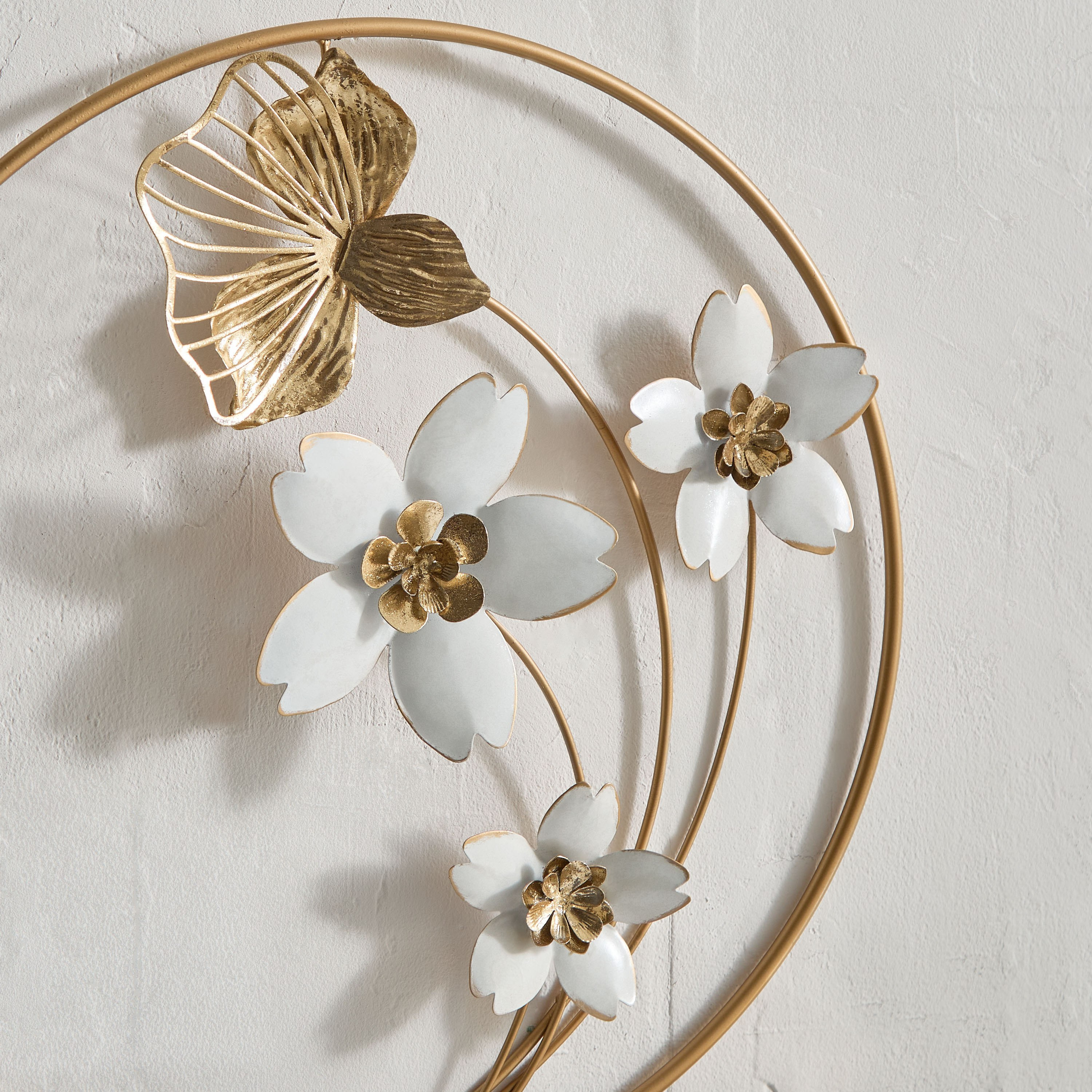 Percy Capri Metal Floral Wall Decor - 49x4 cm-hbxdiningroom-walldecor-wallart-image-3