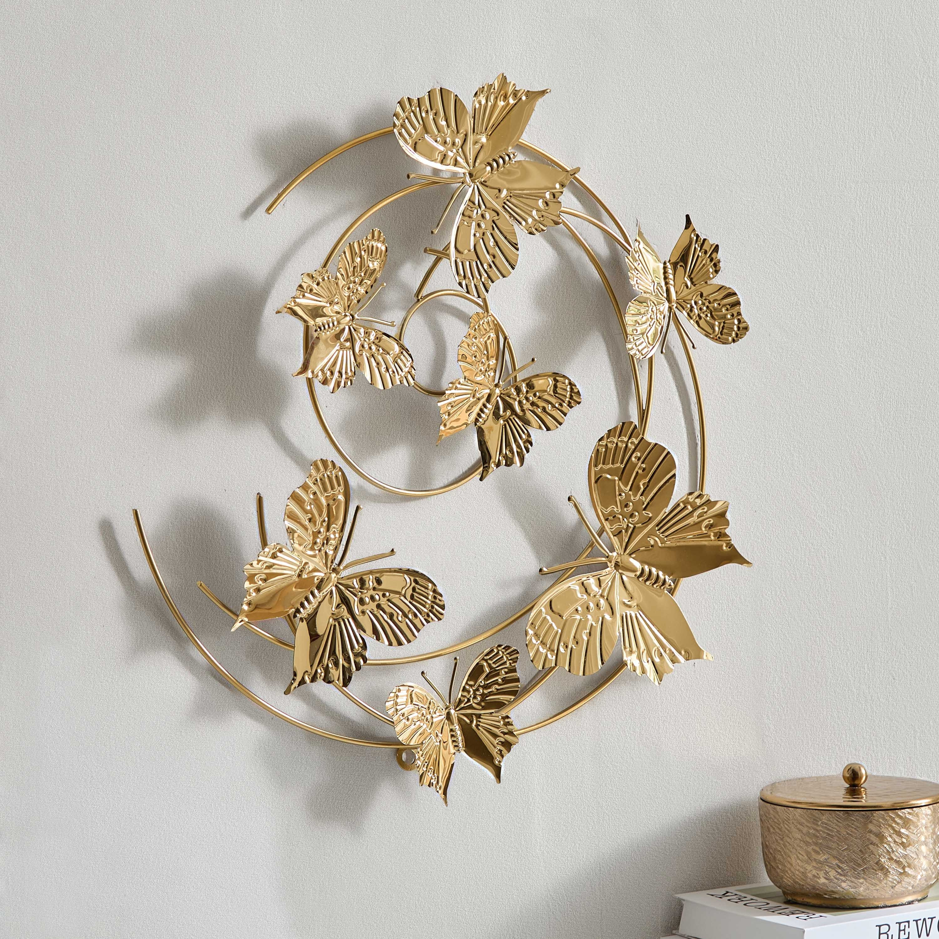 Percy Capri Metal Butterfly Wall Art - 49.5x52.1x3.2 cm-hbxdiningroom-walldecor-wallart-image-1