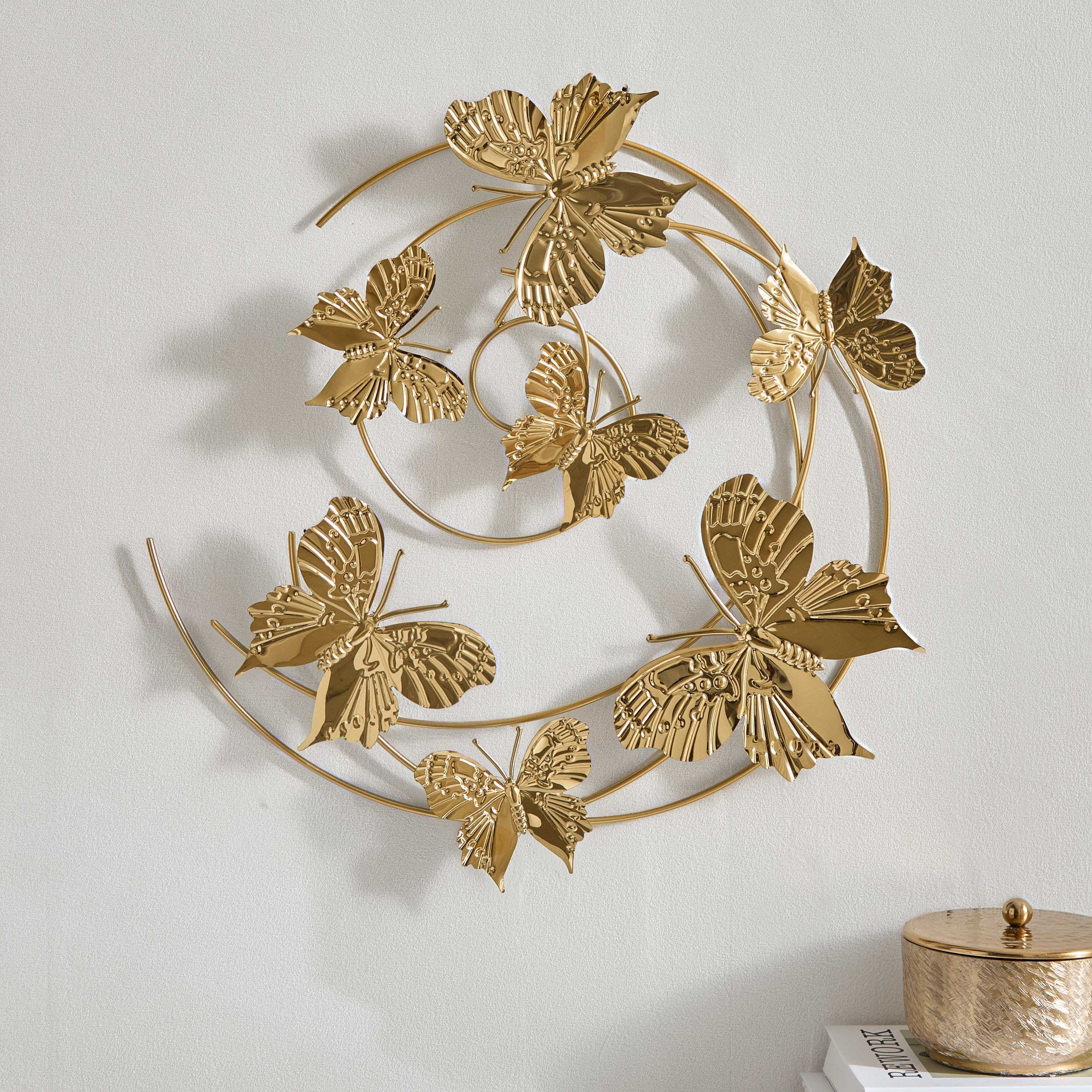 Percy Capri Metal Butterfly Wall Art - 49.5x52.1x3.2 cm-hbxdiningroom-walldecor-wallart-image-2
