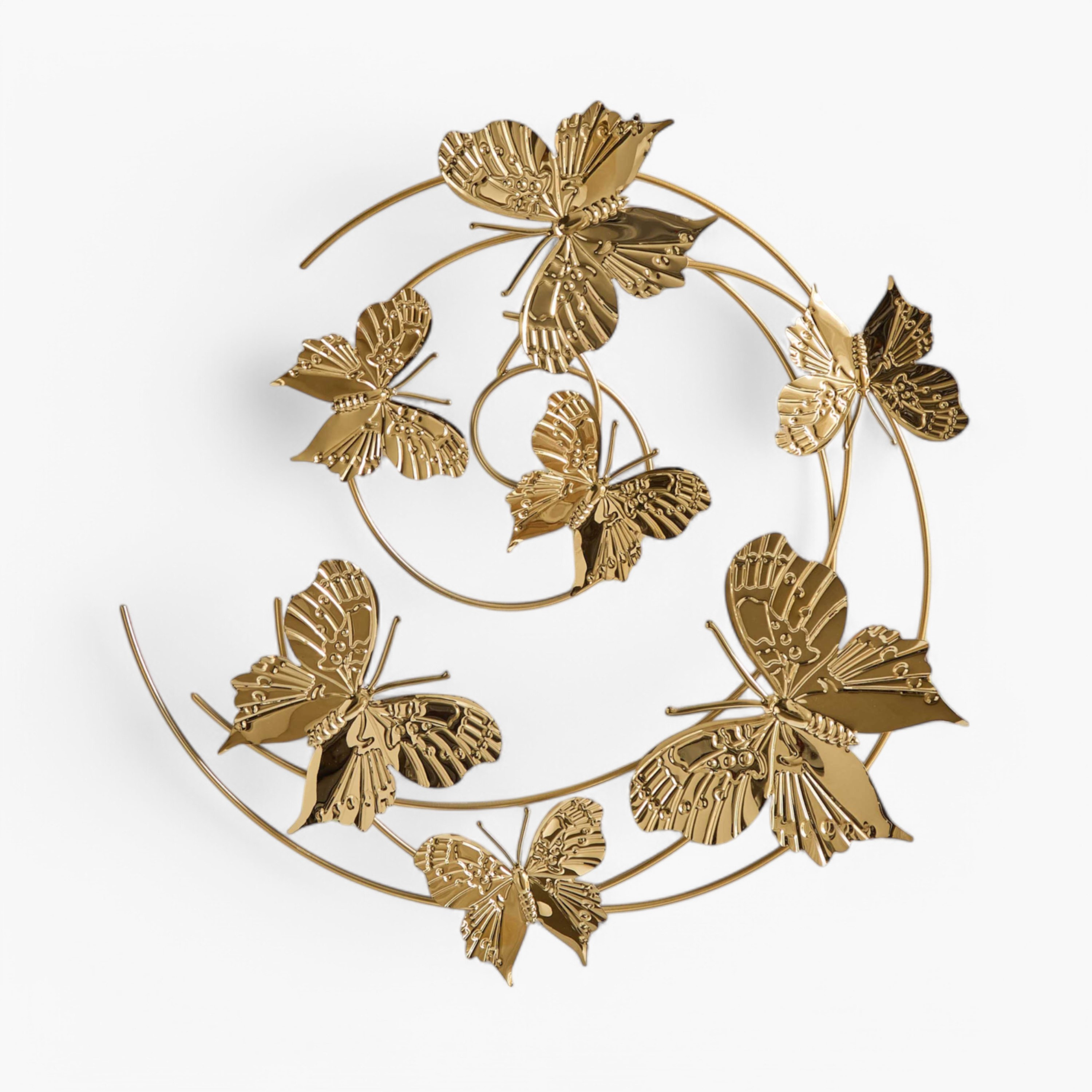Percy Capri Metal Butterfly Wall Art - 49.5x52.1x3.2 cm-hbxdiningroom-walldecor-wallart-image-5