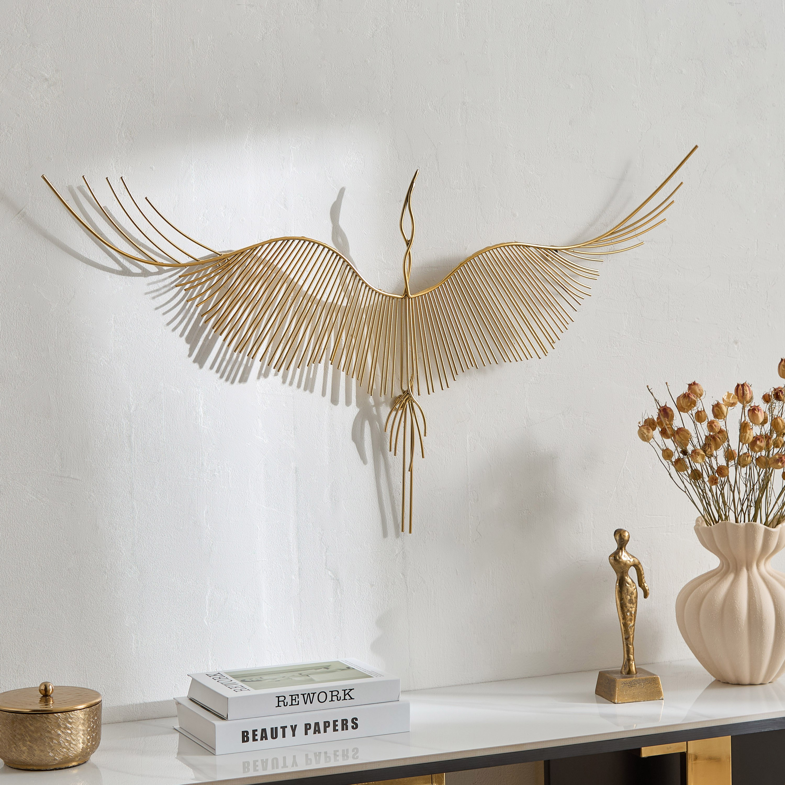 زينة حائط معدنية بتصميم طائر من بيرسي - 94.6x57.8x6.4 سم-hbxlivingroom-walldecor-wallart-image-4