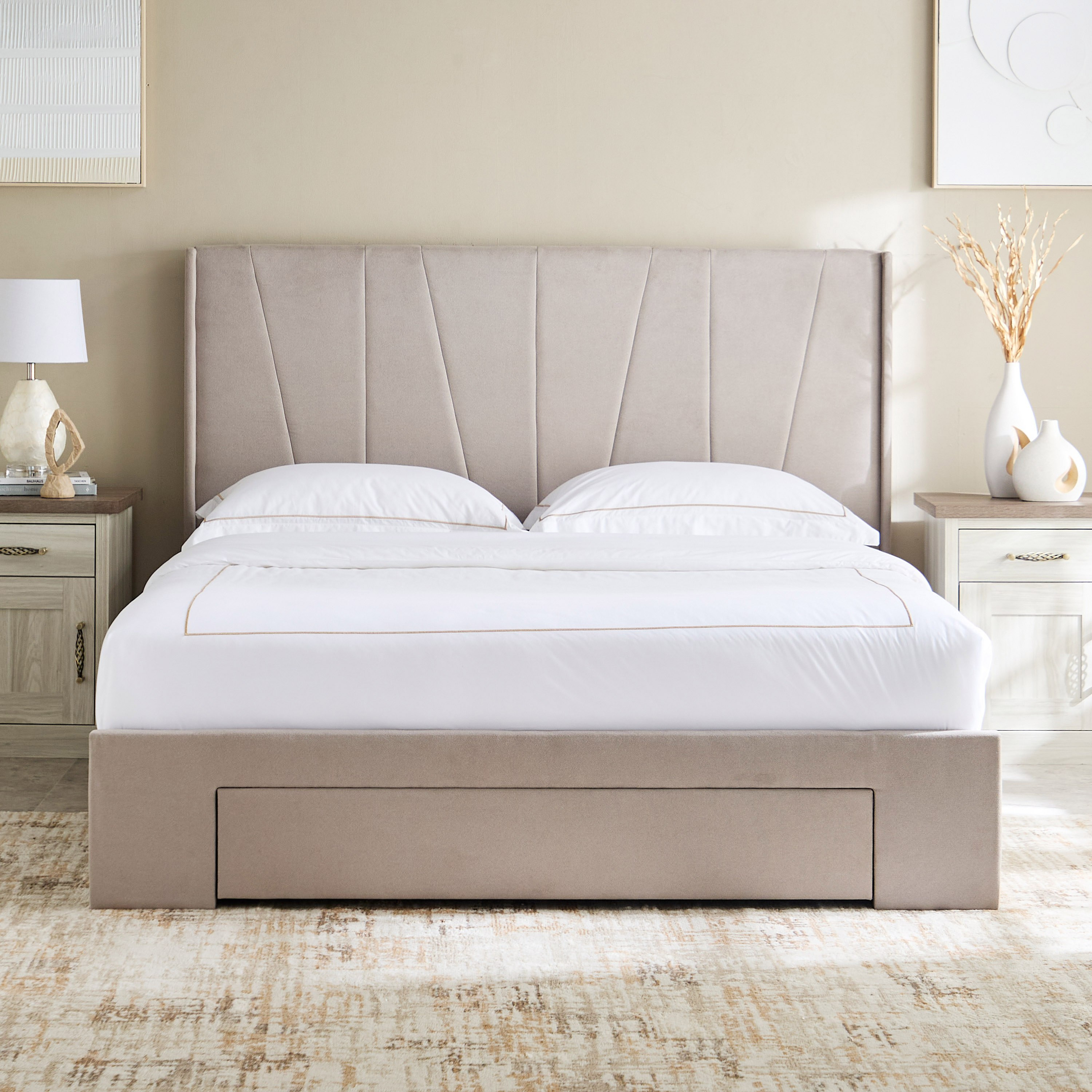 سرير كوين منجّد بدرجين - أنجيليك مونتيرو من موڤو - 160x200 سم-hbxbedroom-bedsandbedsets-beds-queen-image-2