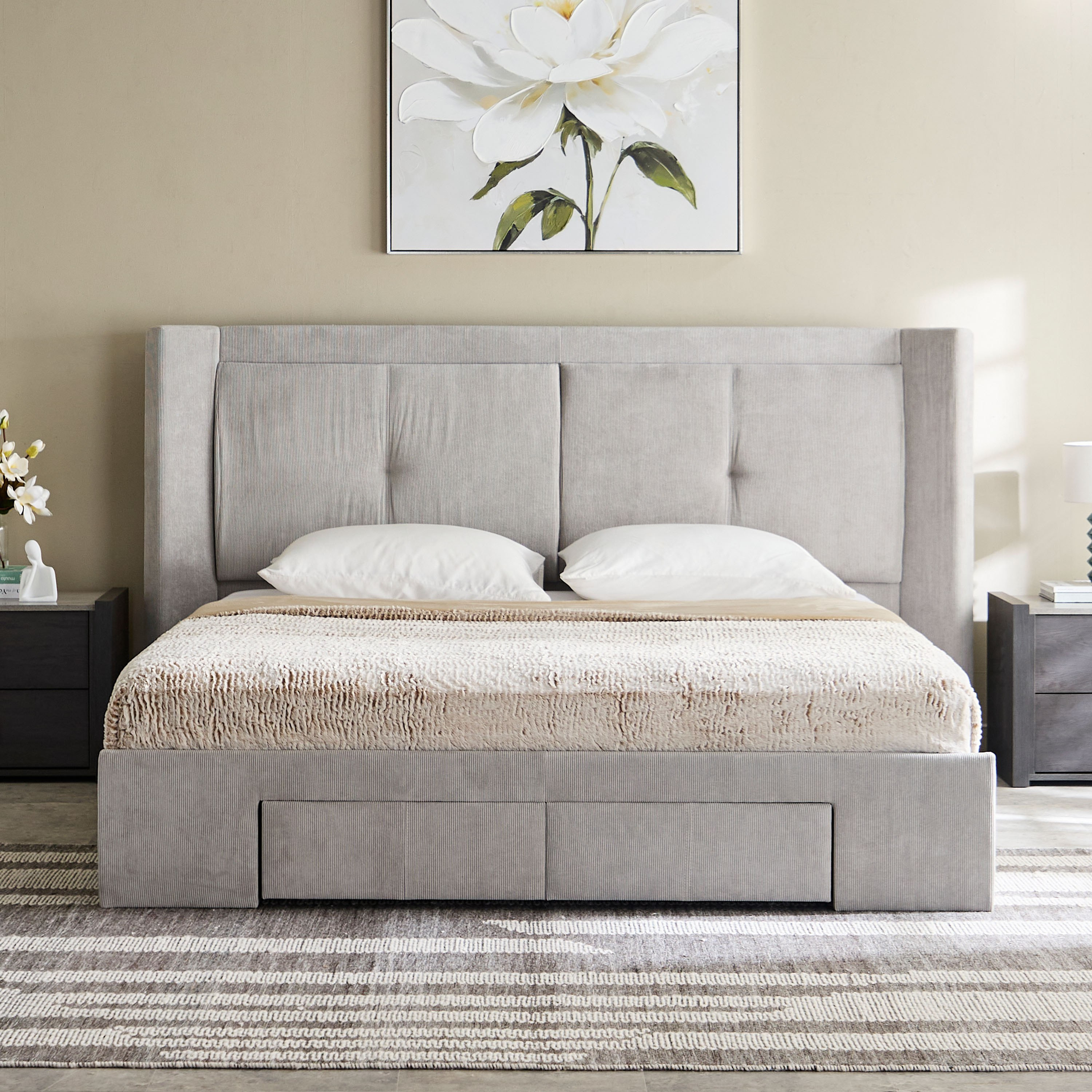 سرير كوين منجد بدرجين - باركفيل من موڤو - 160x200 سم-hbxbedroom-bedsandbedsets-beds-queen-image-2