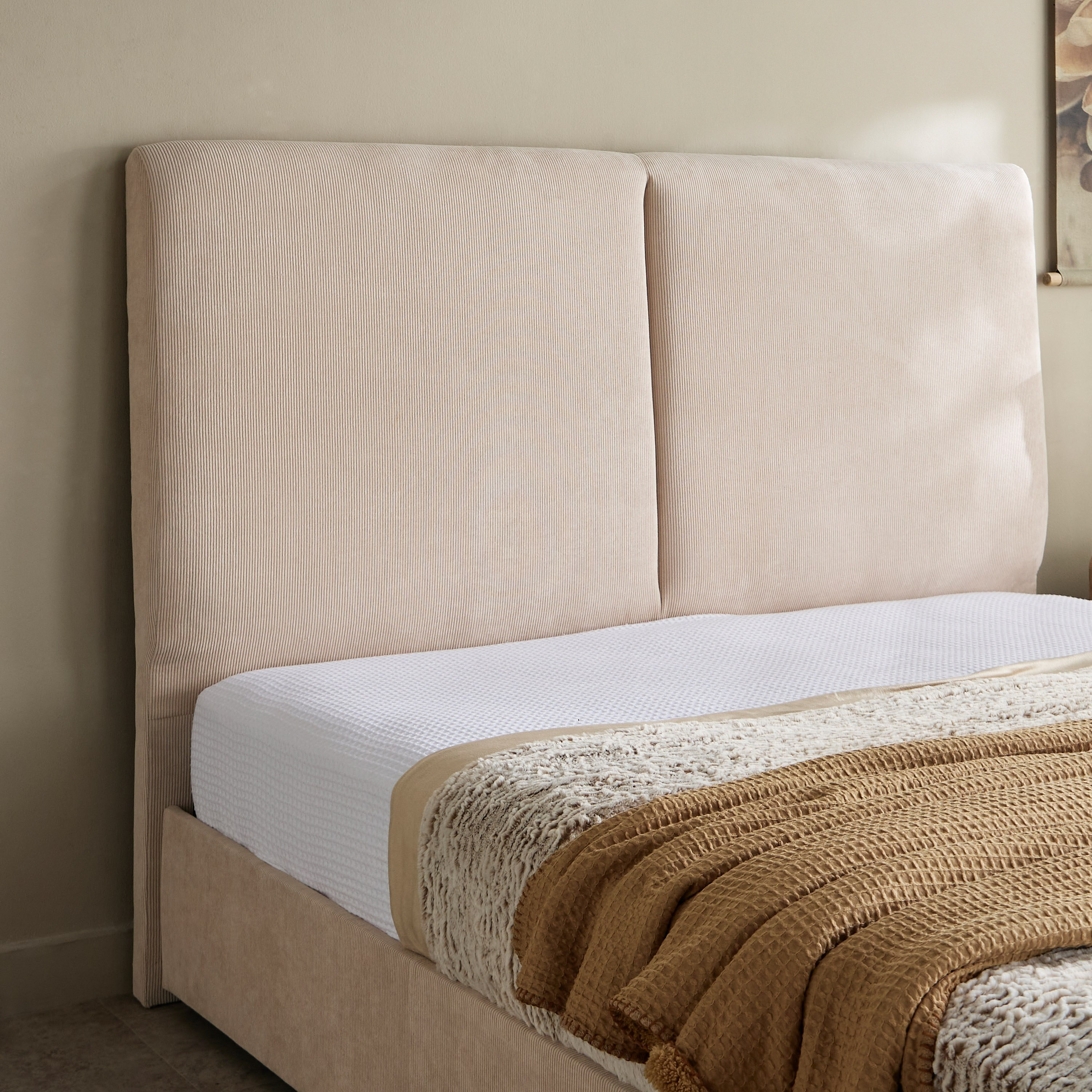 Movo Nordica Ville Upholstered Queen Bed with 2 Drawers - 160x200 cm-hbxbedroom-bedsandbedsets-beds-queen-image-3