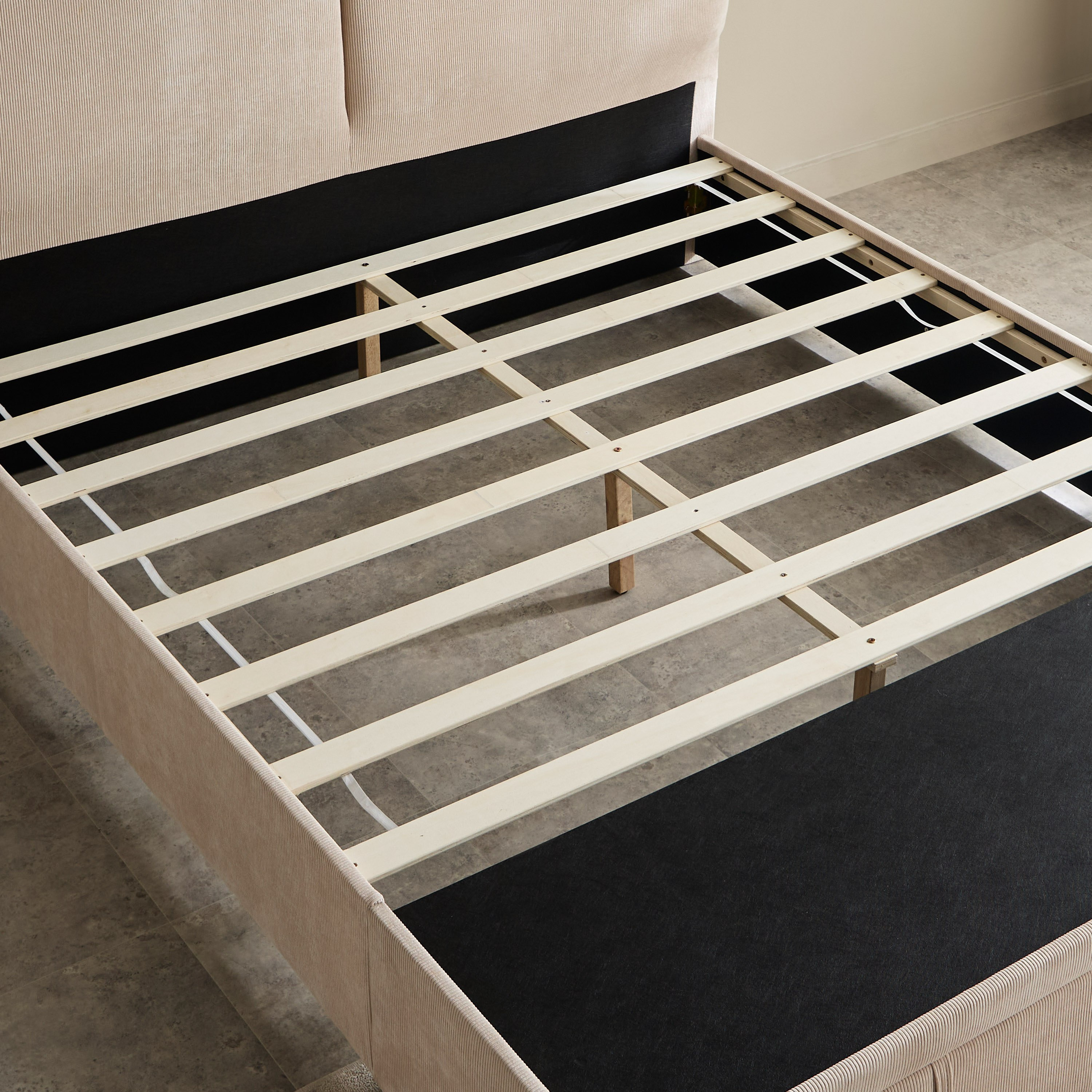 Movo Nordica Ville Upholstered Queen Bed with 2 Drawers - 160x200 cm-hbxbedroom-bedsandbedsets-beds-queen-image-5