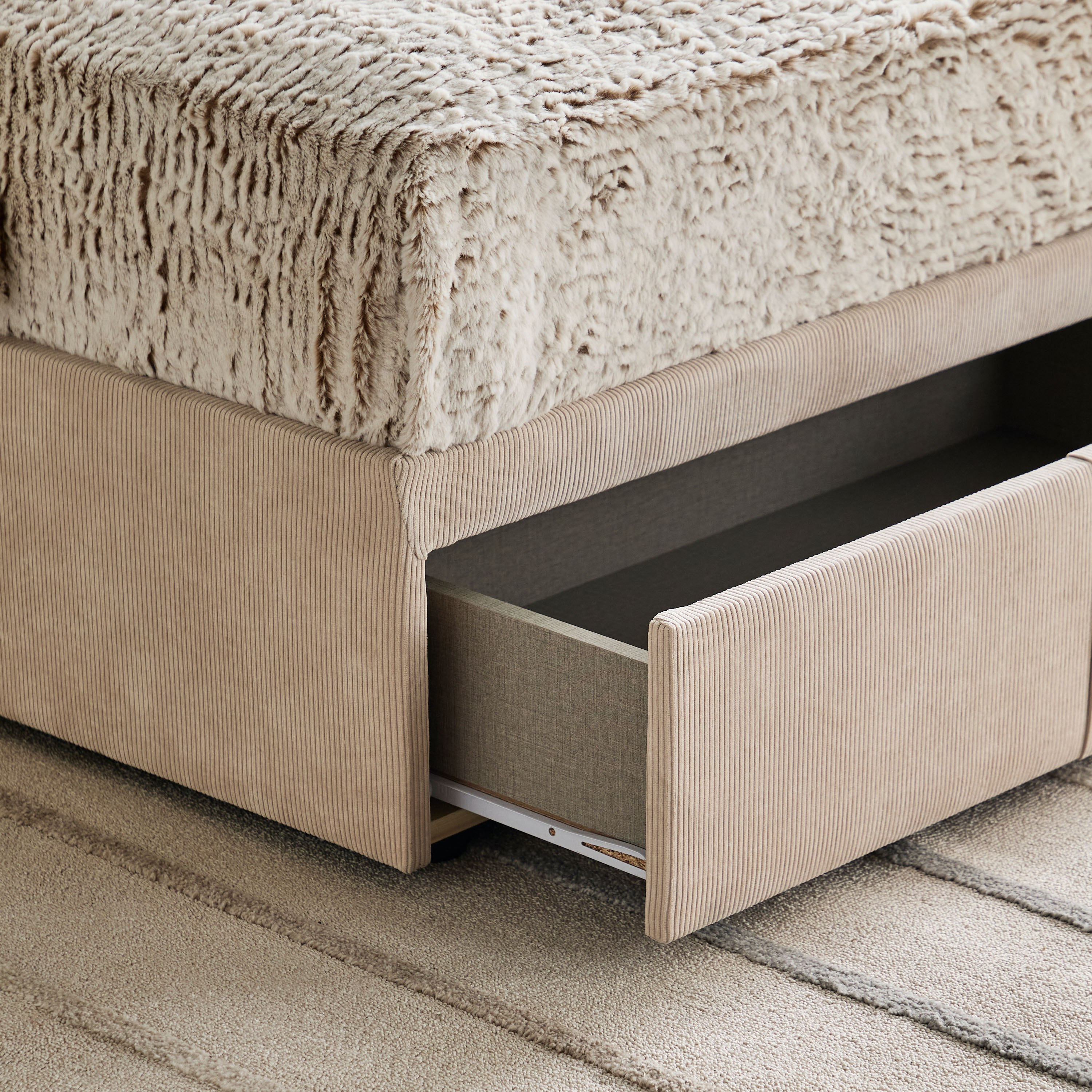 Movo Nordica Ville Upholstered Queen Bed with 2 Drawers - 160x200 cm-hbxbedroom-bedsandbedsets-beds-queen-image-6