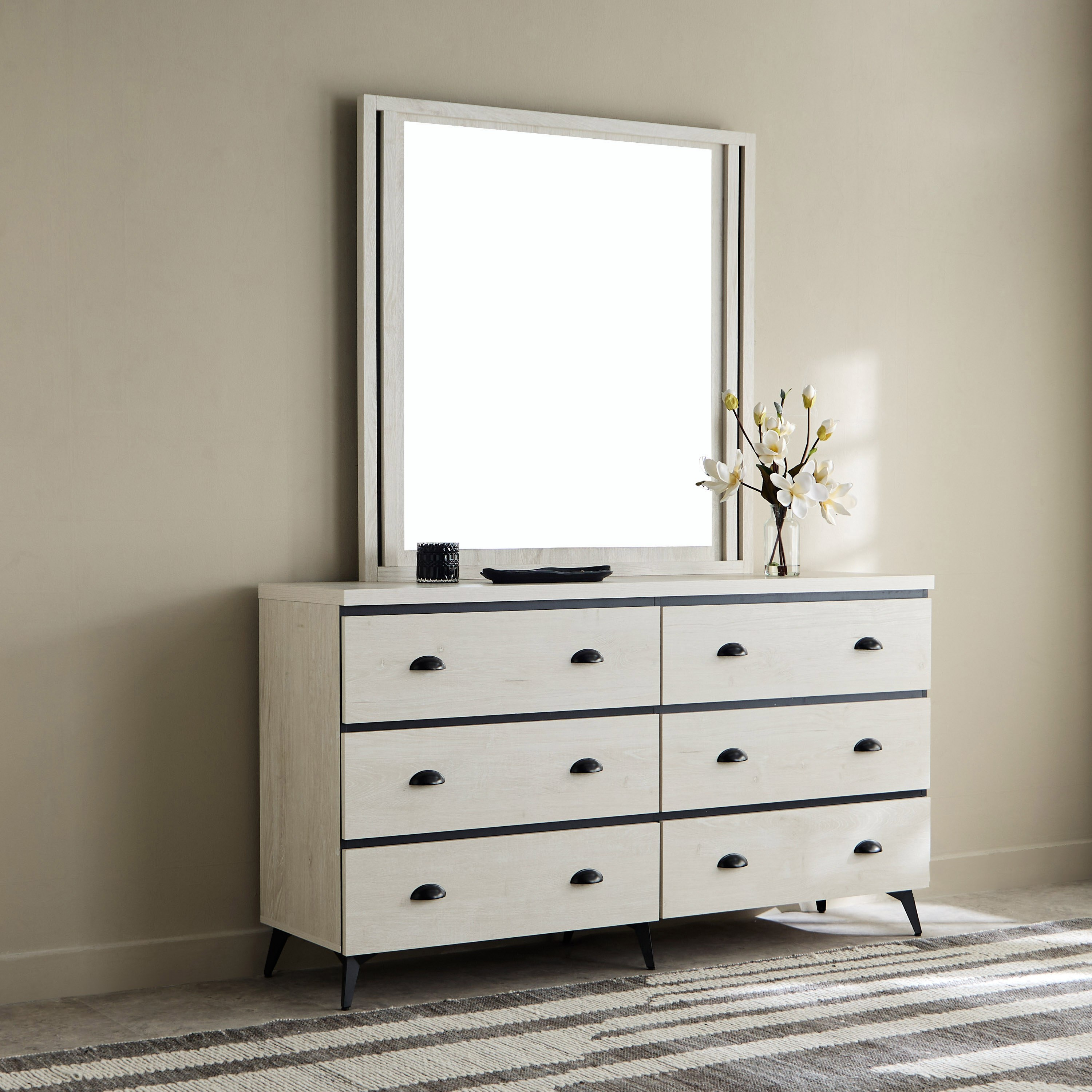 طاولة تزيين بـ 6 أدراج مع مرآة - جرانبي من موڤو-hbxfurniture-bedroom-dressersandmirrors-image-1