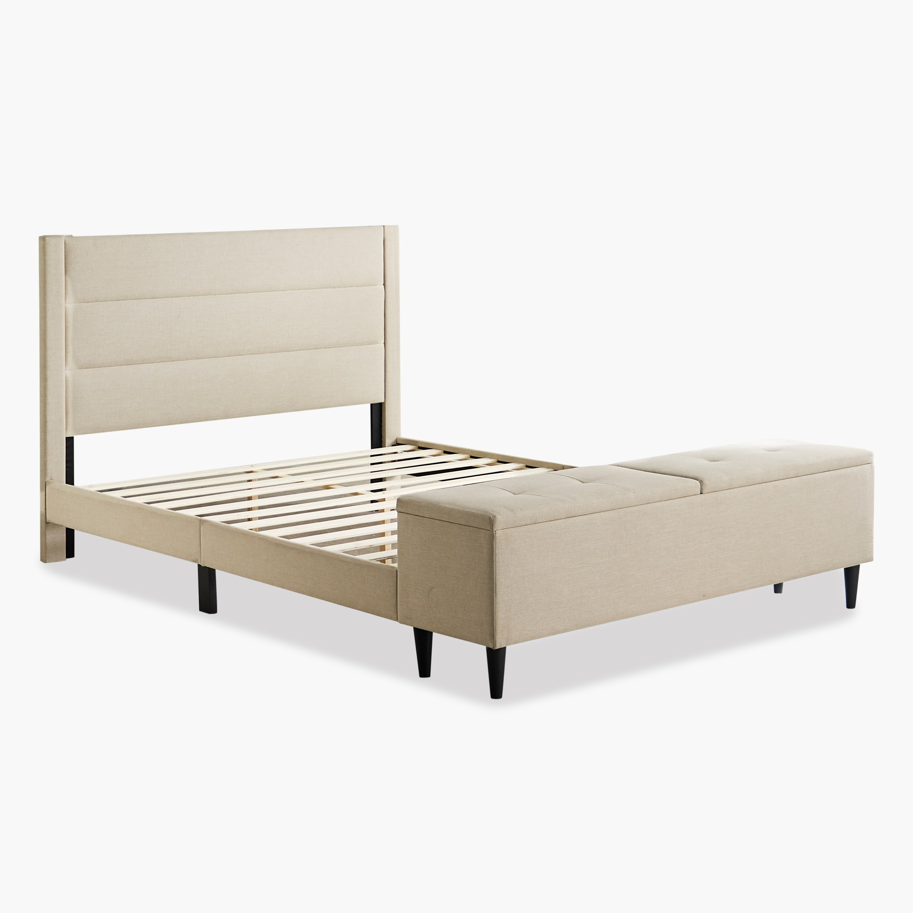 Movo Juno Warren Upholstered Queen Bed with Bench - 160x200 cm-hbxbedroom-bedsandbedsets-beds-queen-image-10